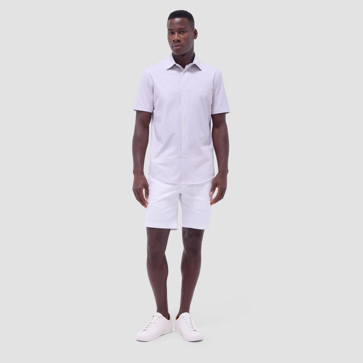 Miles Leaf Print OoohCotton Short-Sleeve Shirt