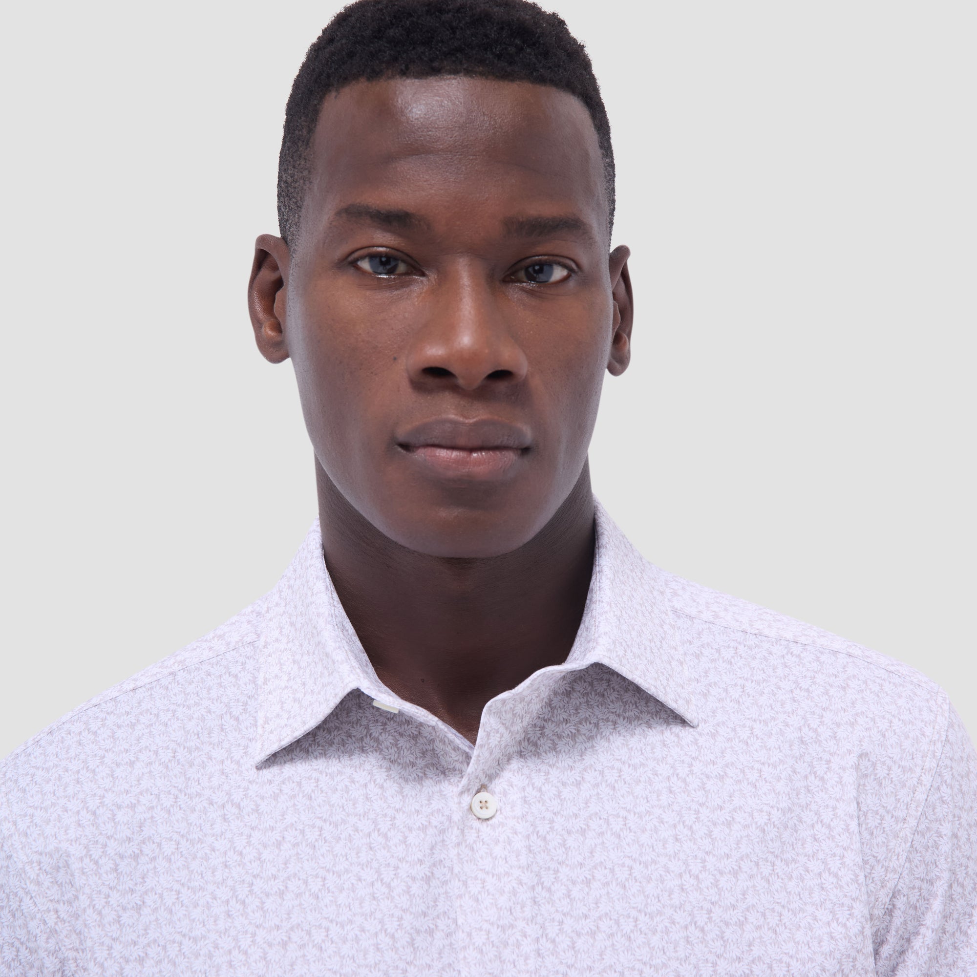 Miles Leaf Print OoohCotton Short-Sleeve Shirt