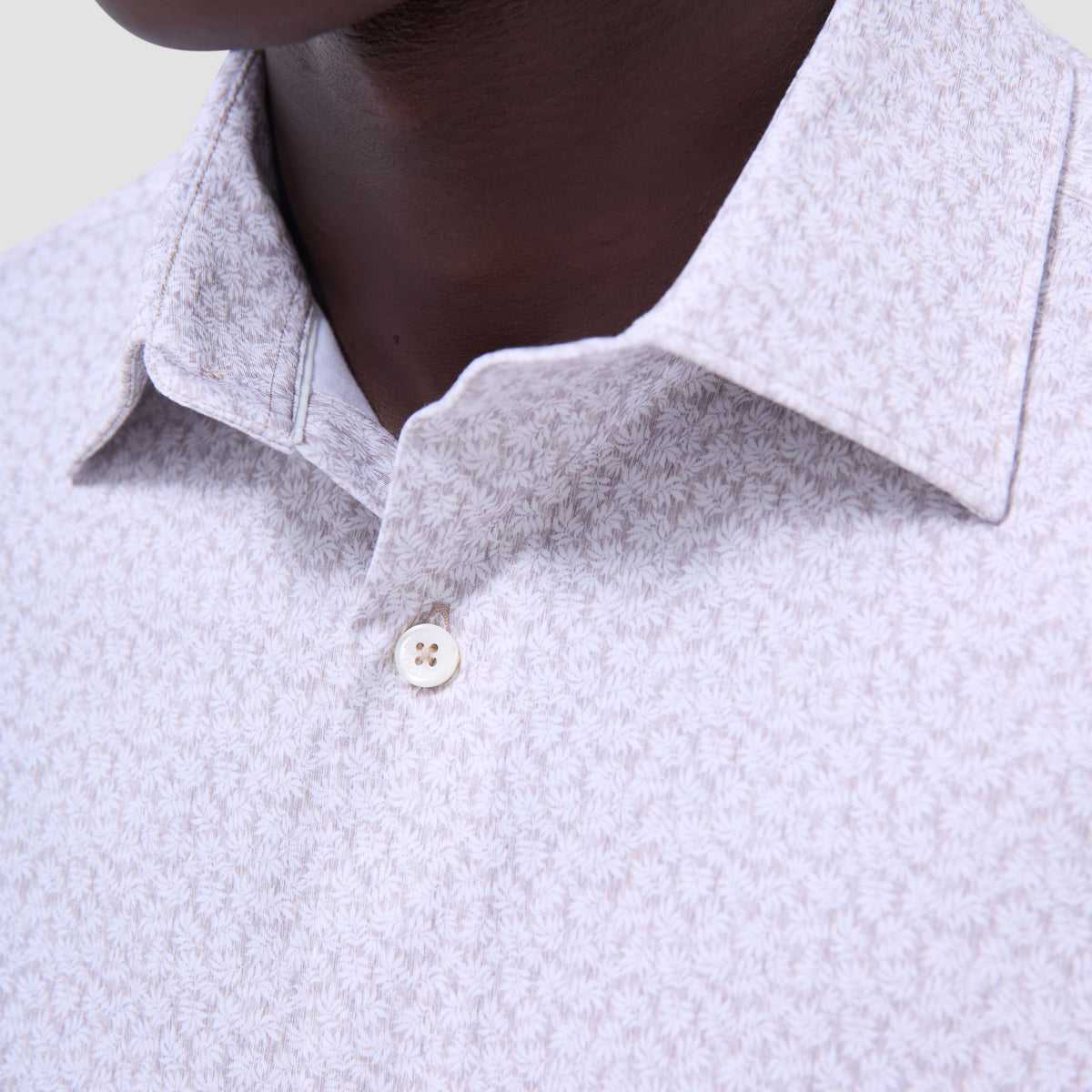 Miles Leaf Print OoohCotton Short-Sleeve Shirt