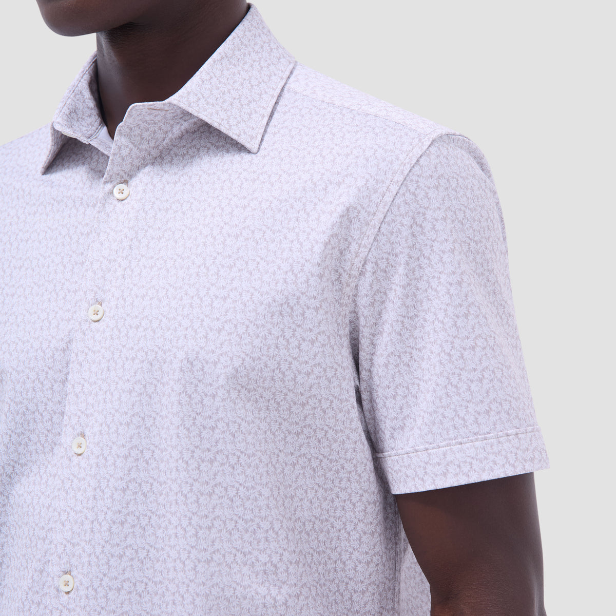 Miles Leaf Print OoohCotton Short-Sleeve Shirt