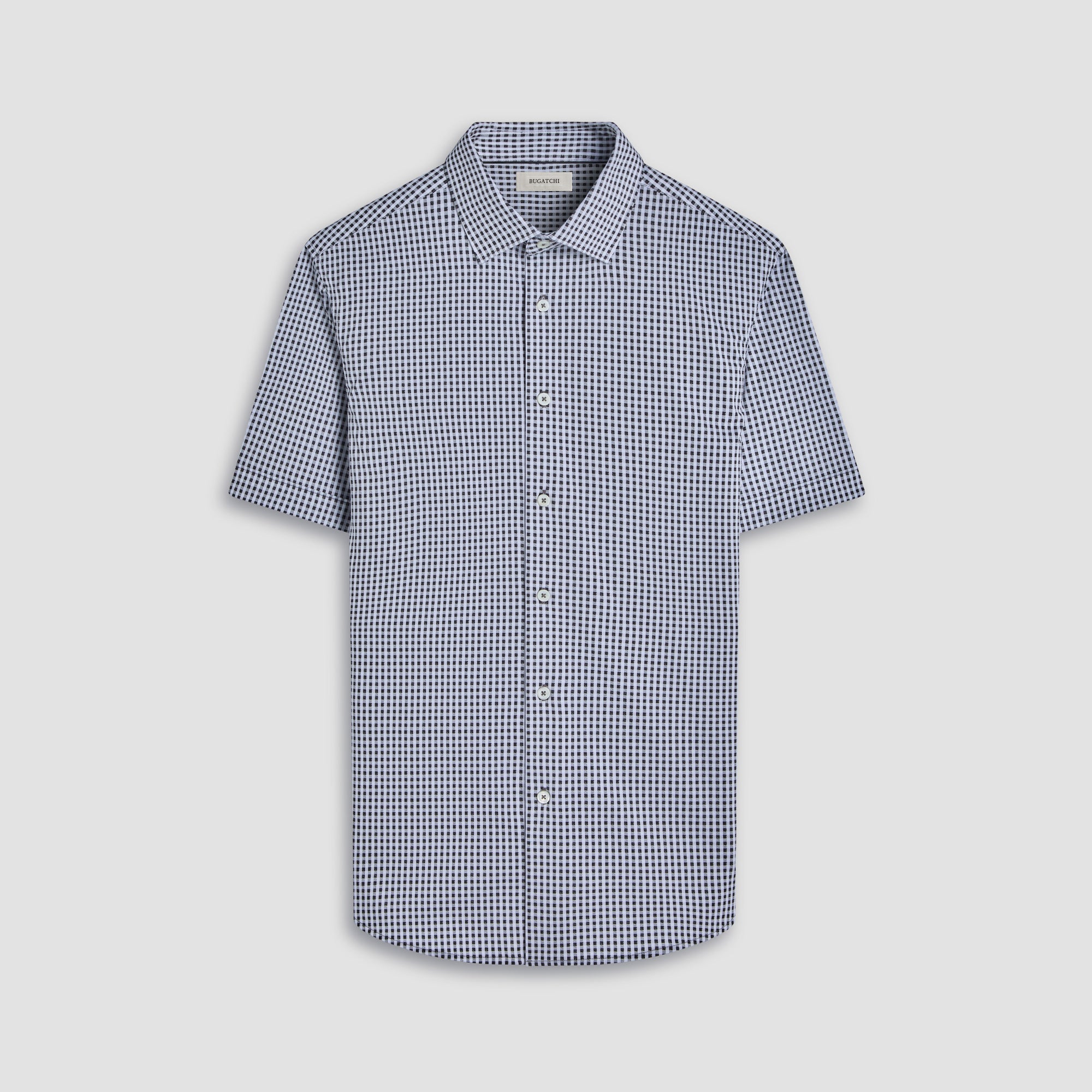 Miles Gingham Check OoohCotton Short-Sleeve Shirt
