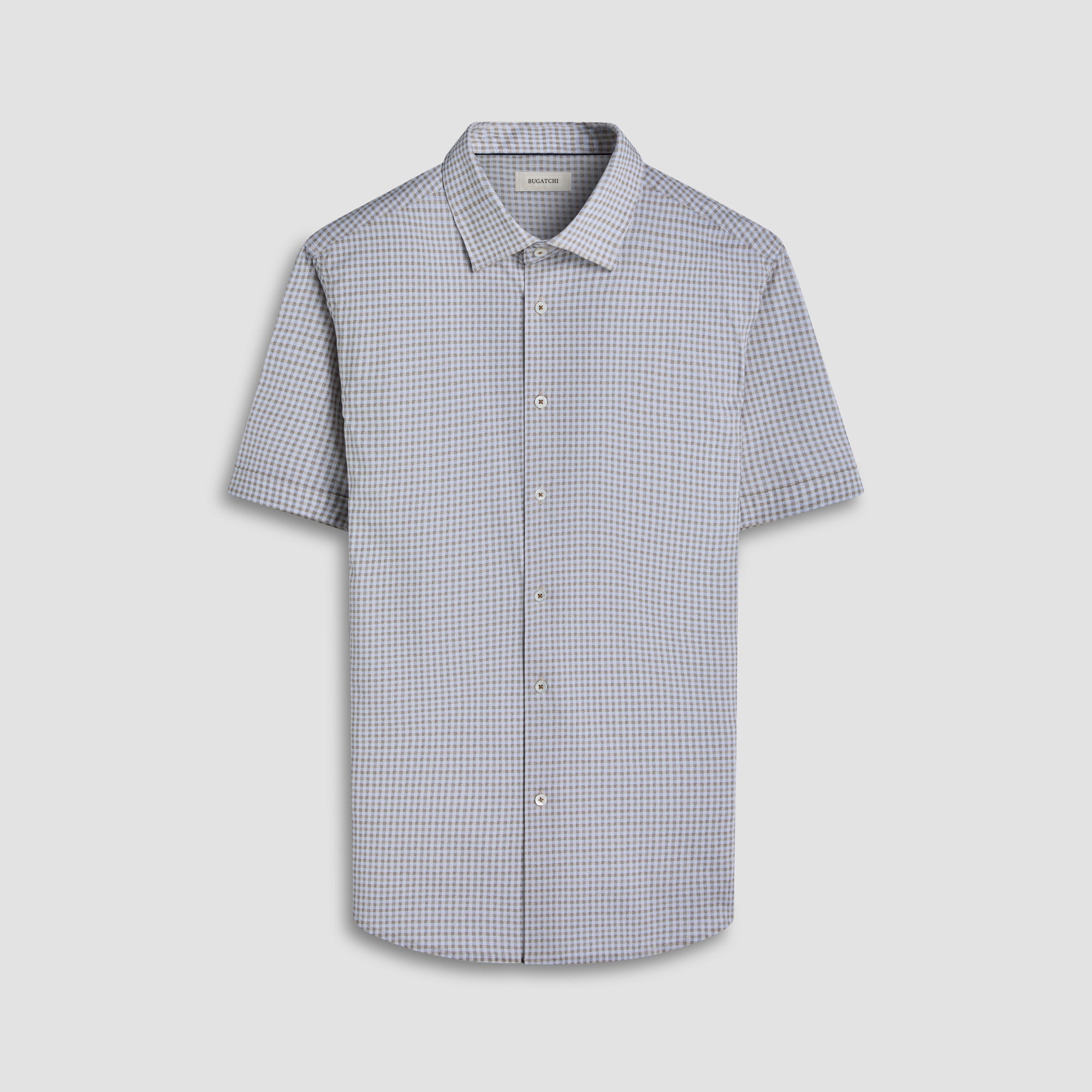 Miles Gingham Check OoohCotton Short-Sleeve Shirt