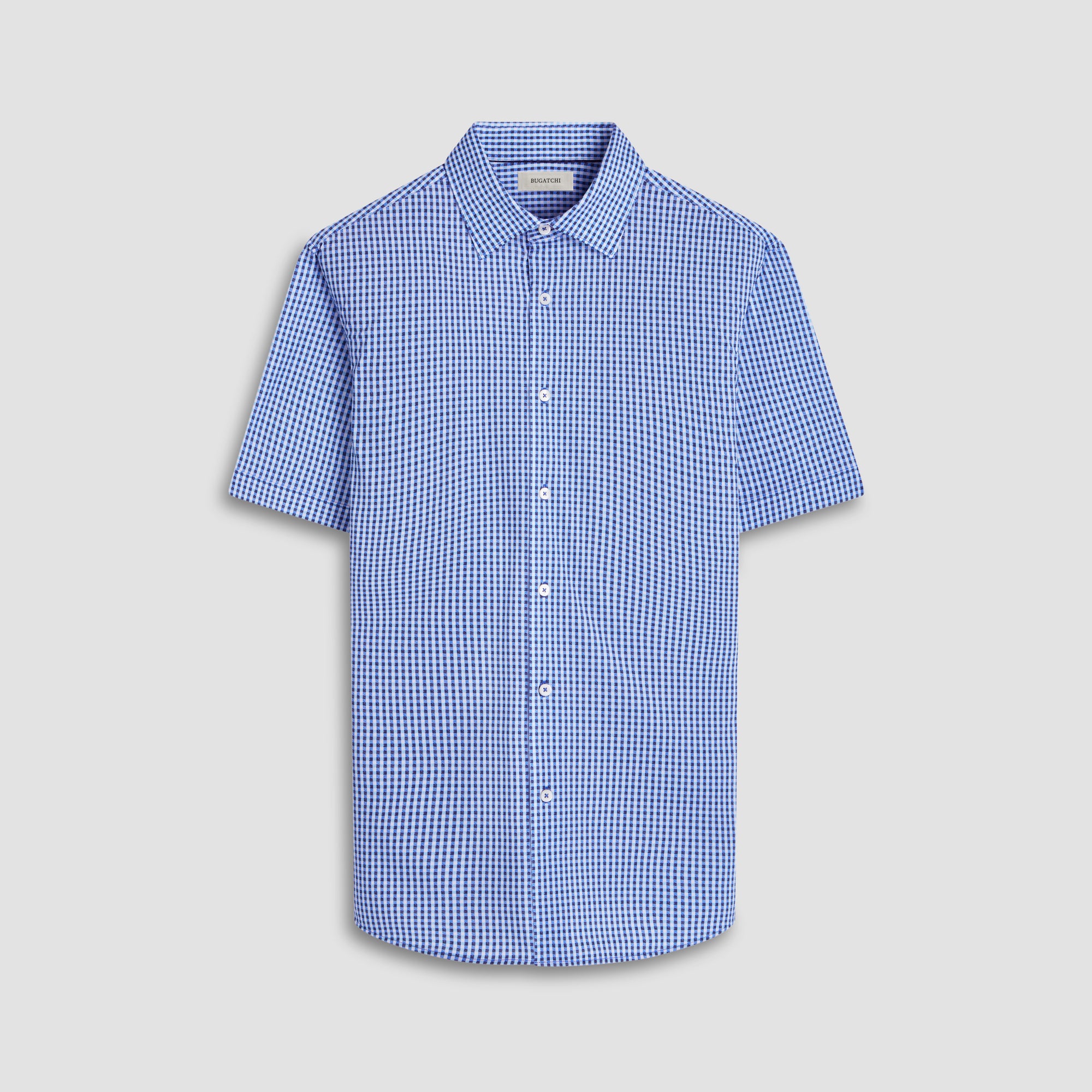 Miles Gingham Check OoohCotton Short-Sleeve Shirt