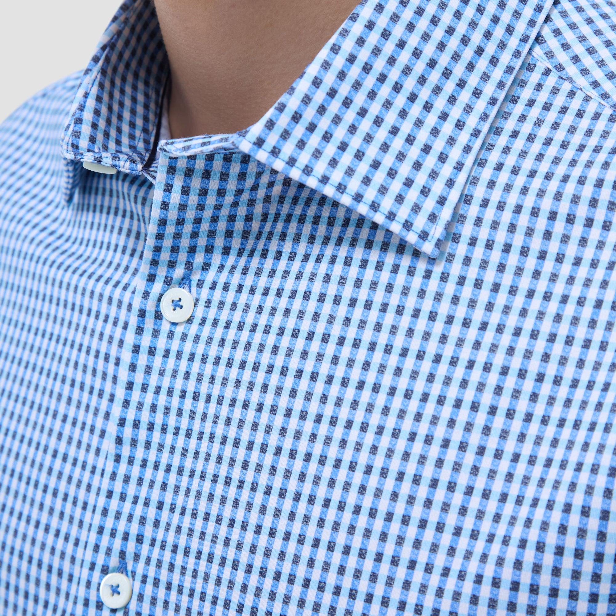 Miles Gingham Check OoohCotton Short-Sleeve Shirt