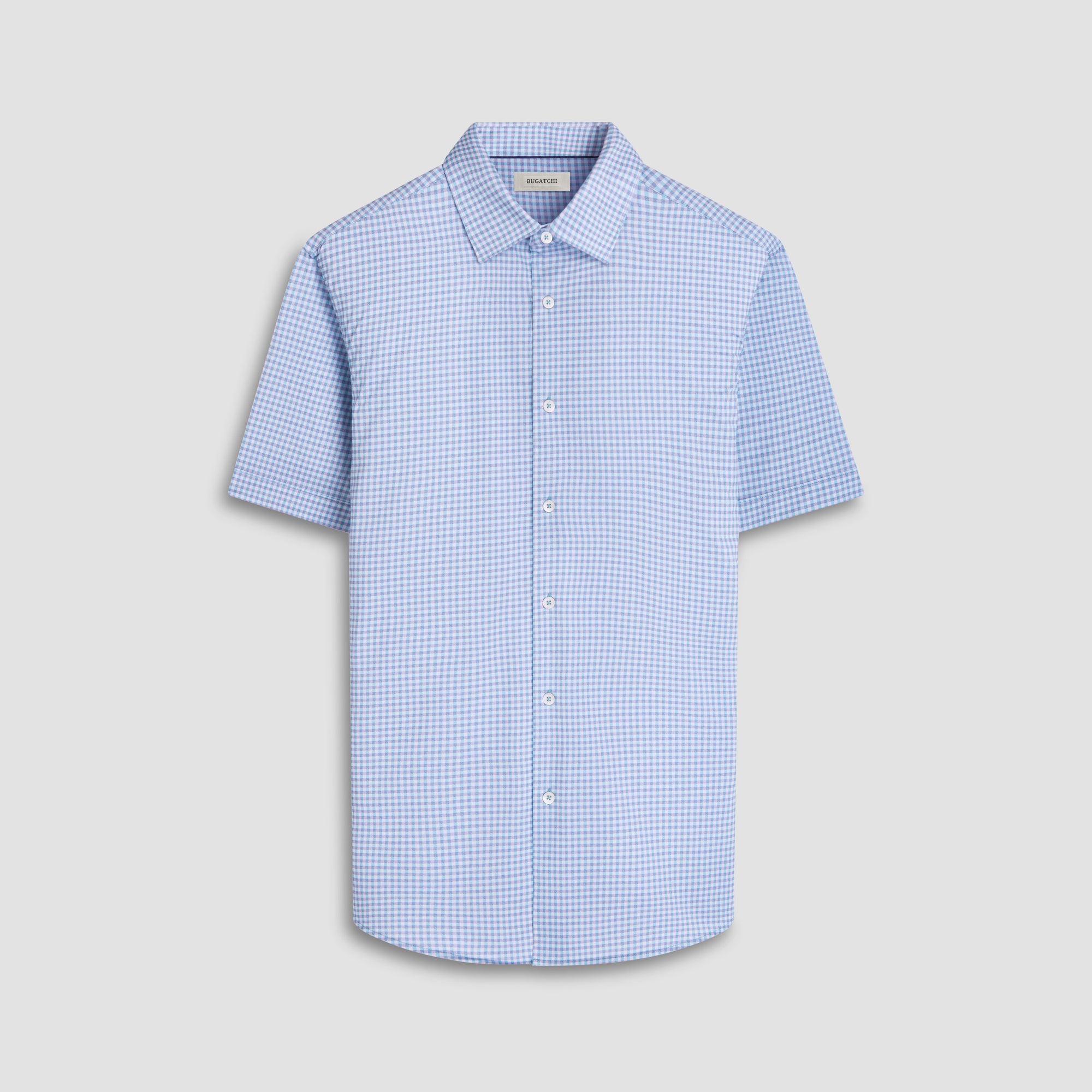 Miles Gingham Check OoohCotton Short-Sleeve Shirt