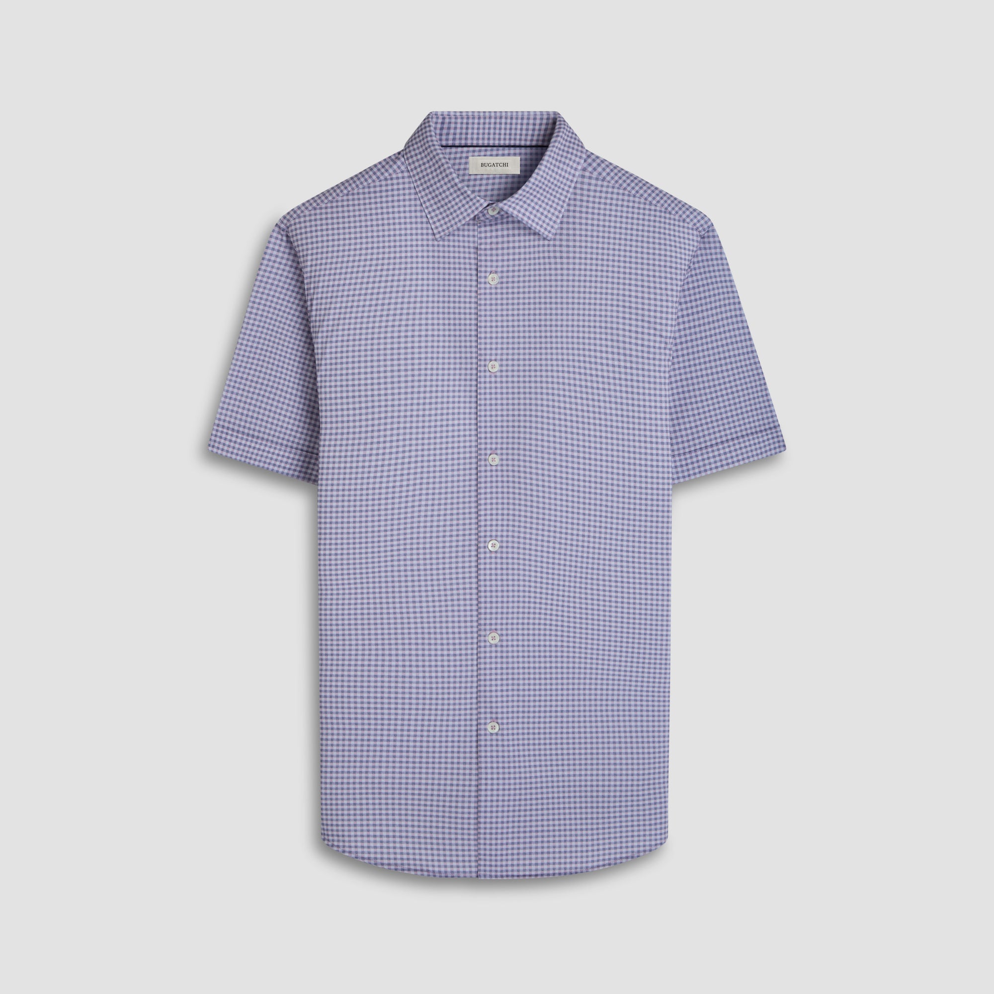 Miles Gingham Check OoohCotton Short-Sleeve Shirt