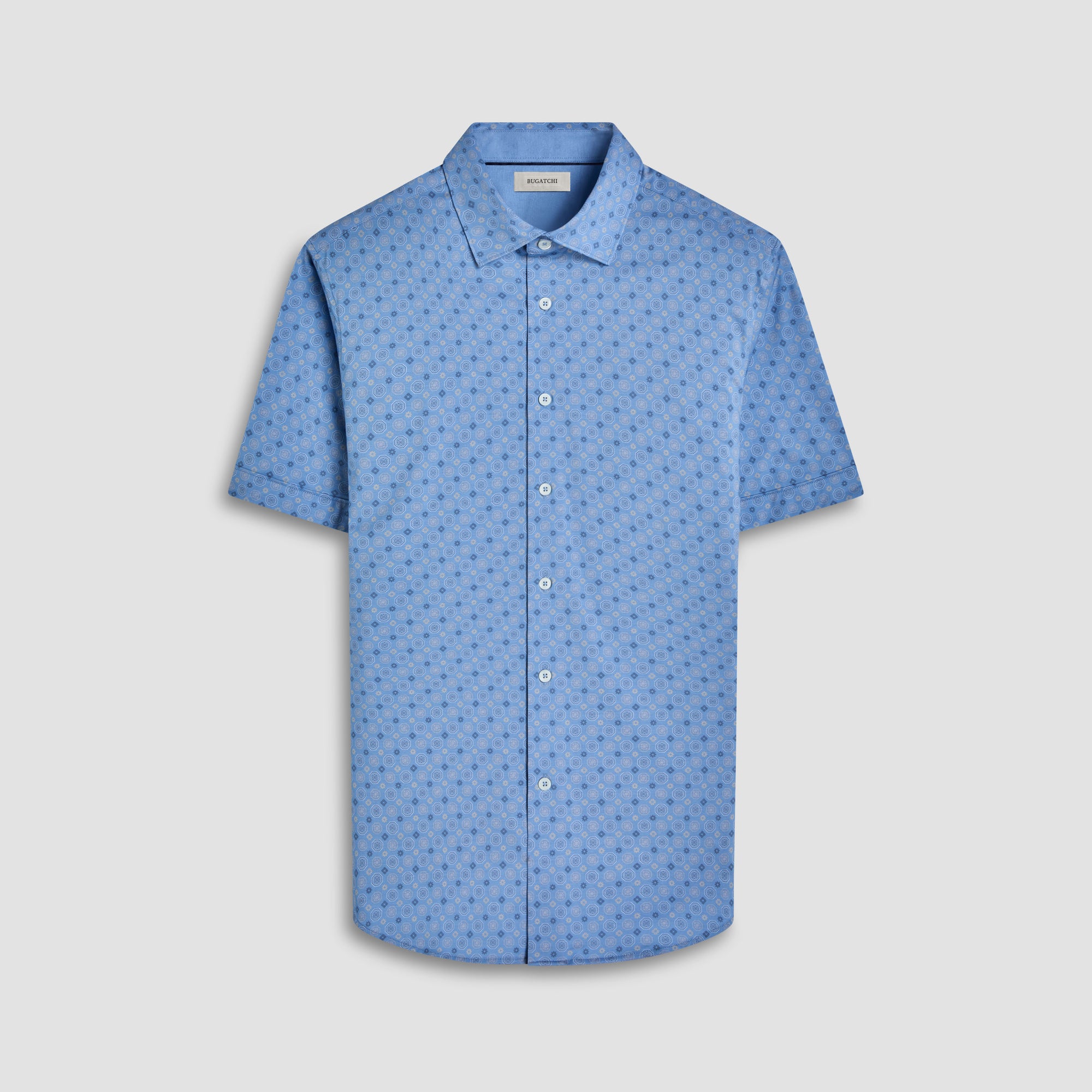 Myron Double-Sided Medallion & Solid OoohCotton Short-Sleeve Shirt
