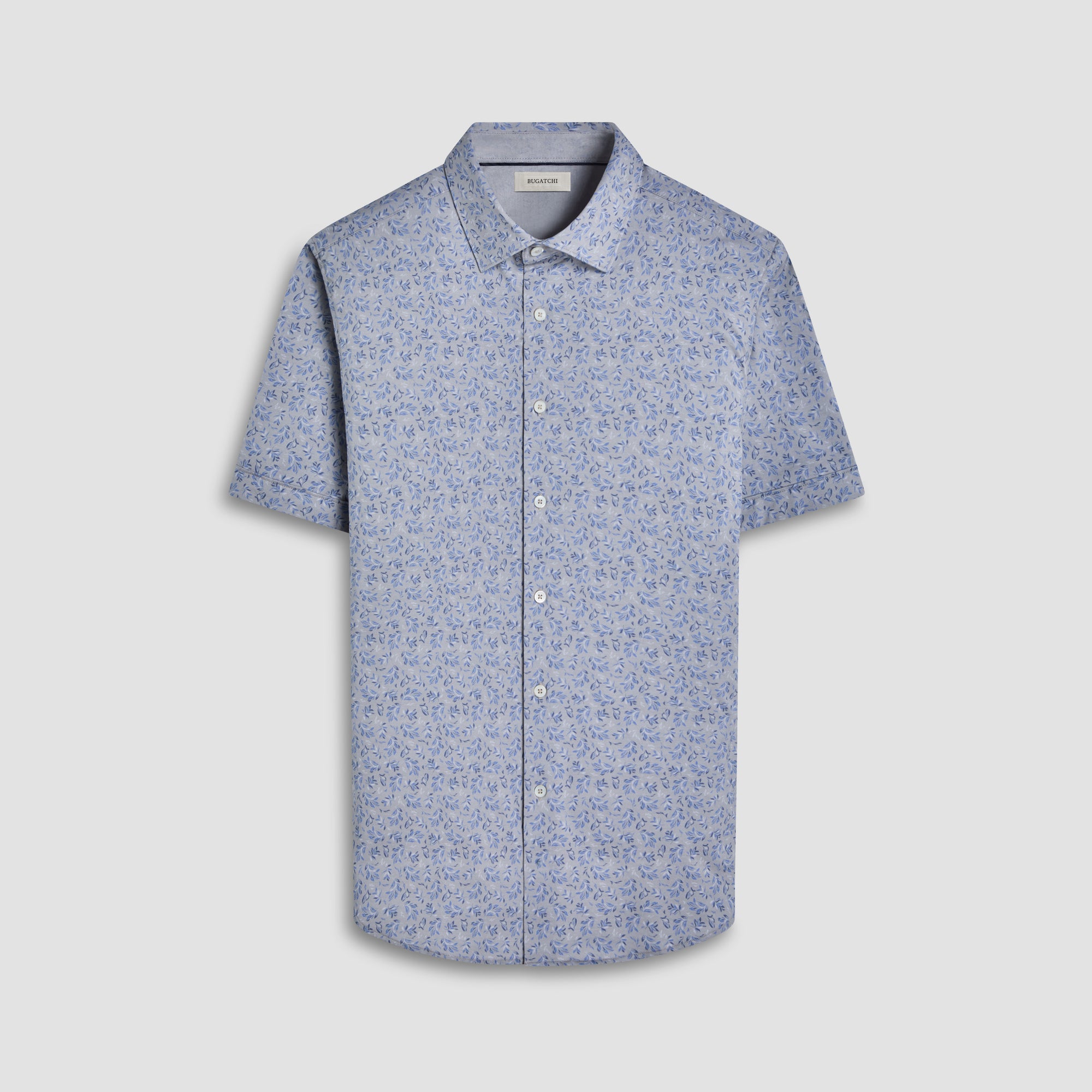 Myron Double-Sided Leaf & Solid OoohCotton Short-Sleeve Shirt