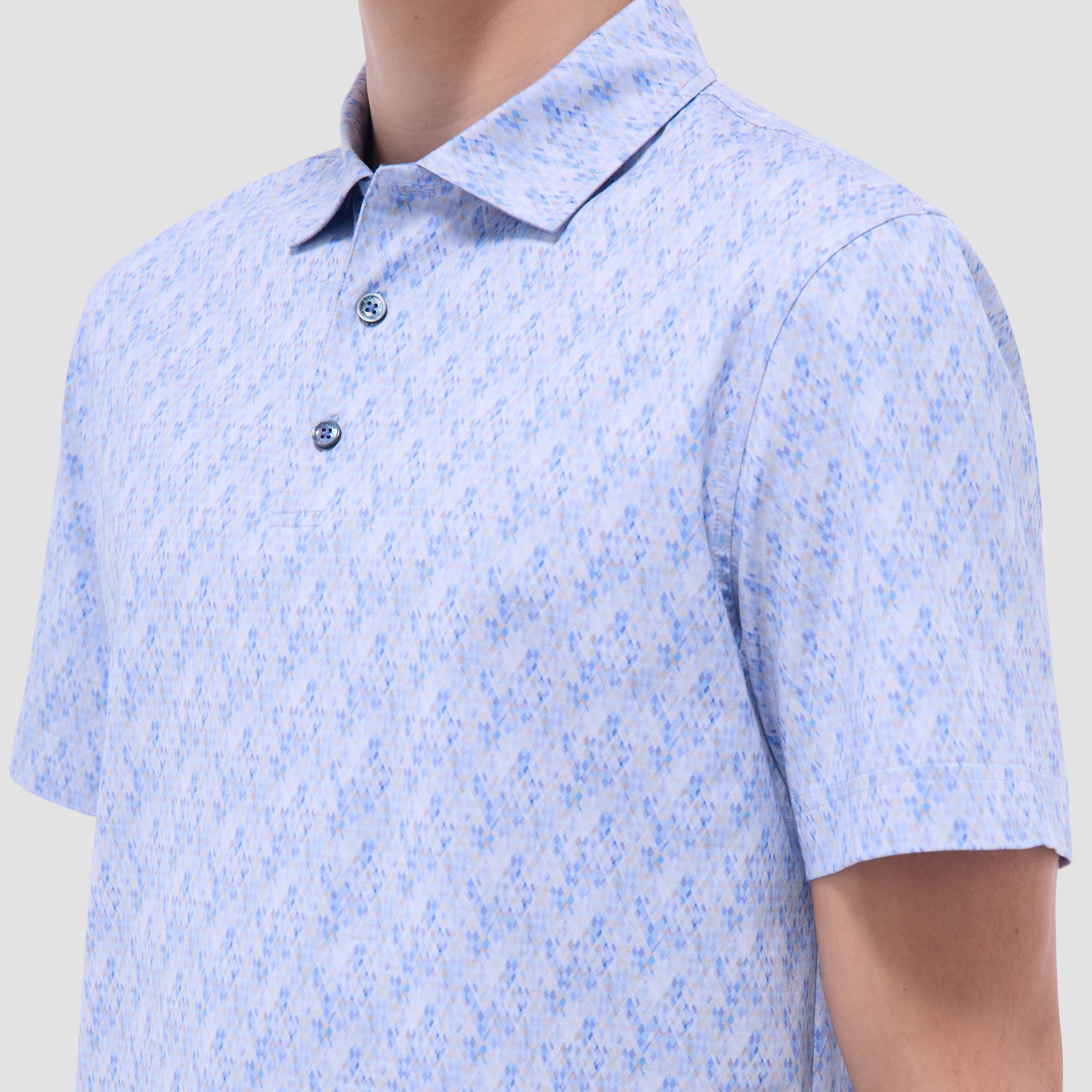 Vincent Double-Sided Geometric & Solid OoohCotton Polo Shirt