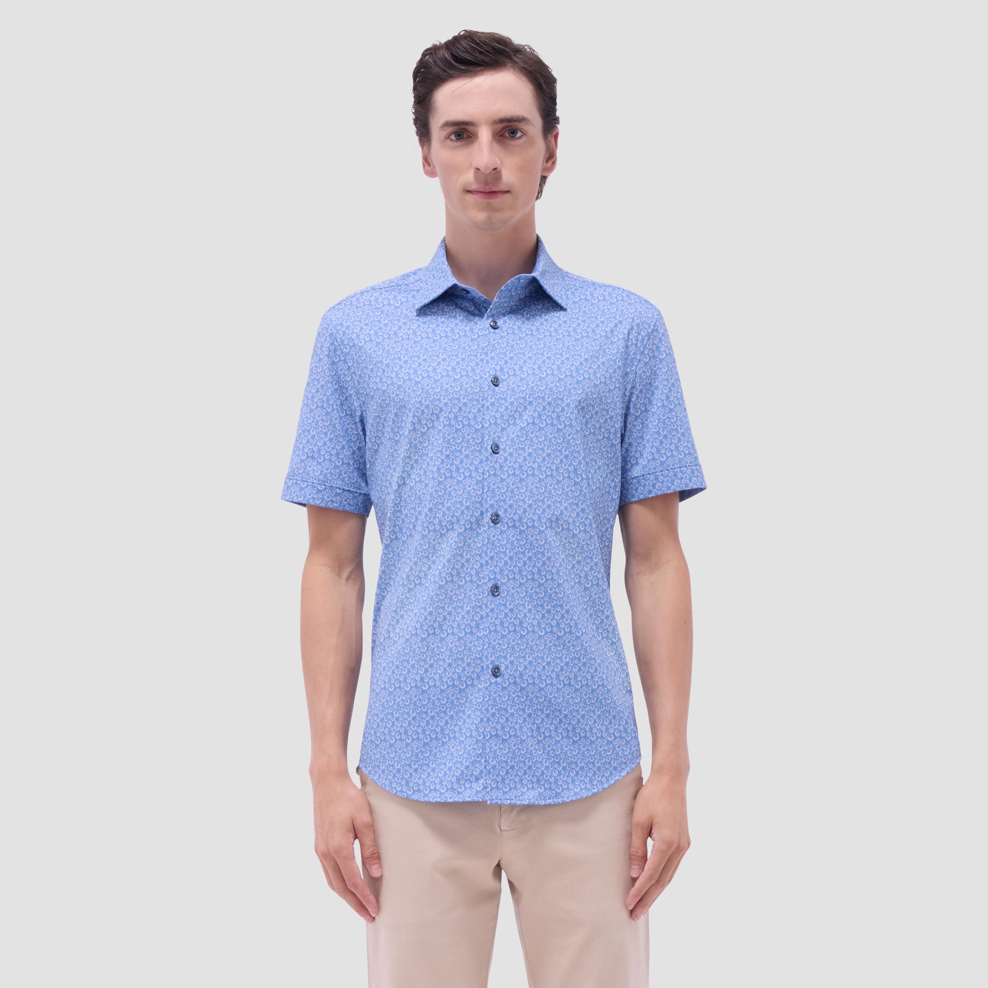 Myron Double-Sided Geometric & Solid OoohCotton Short-Sleeve Shirt