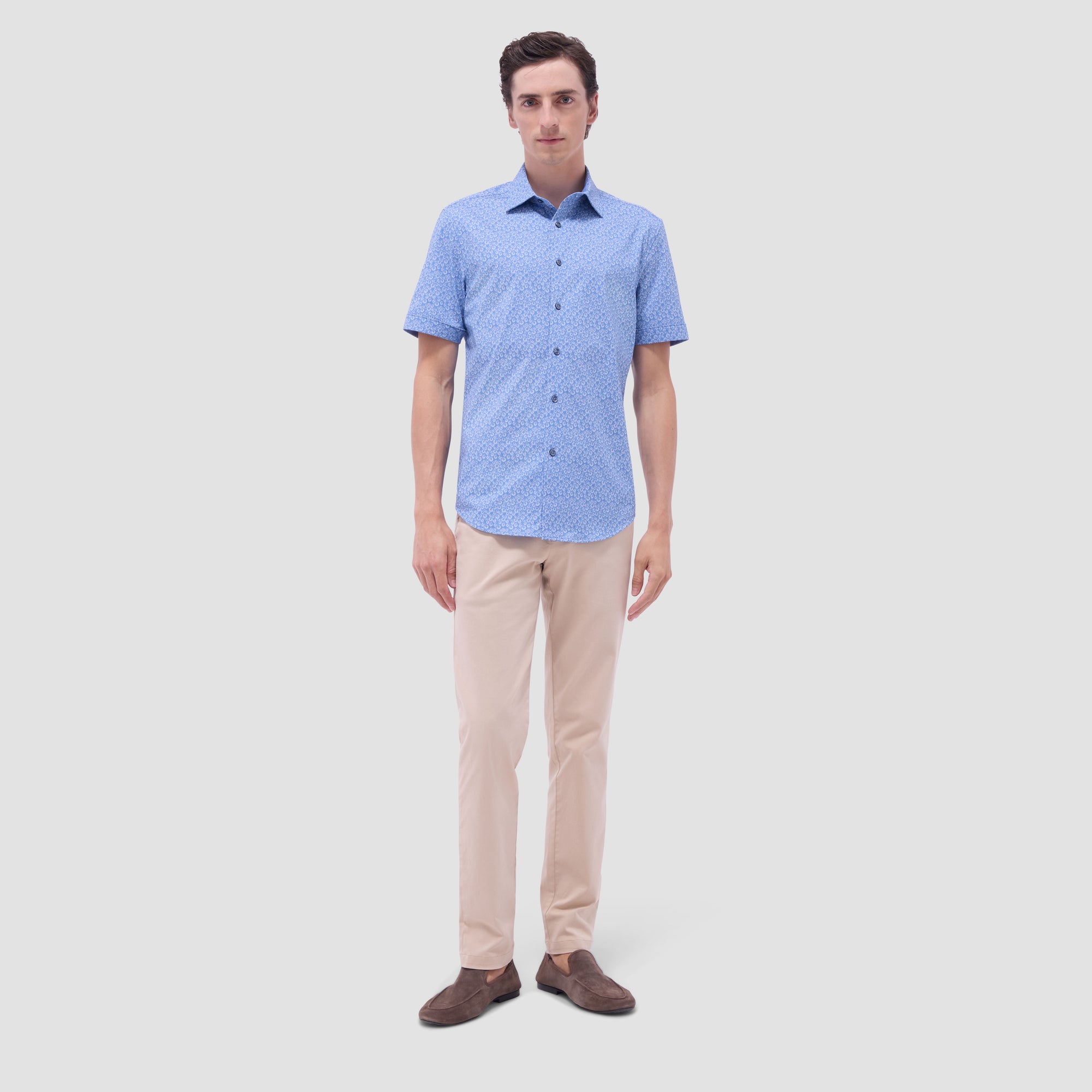 Myron Double-Sided Geometric & Solid OoohCotton Short-Sleeve Shirt