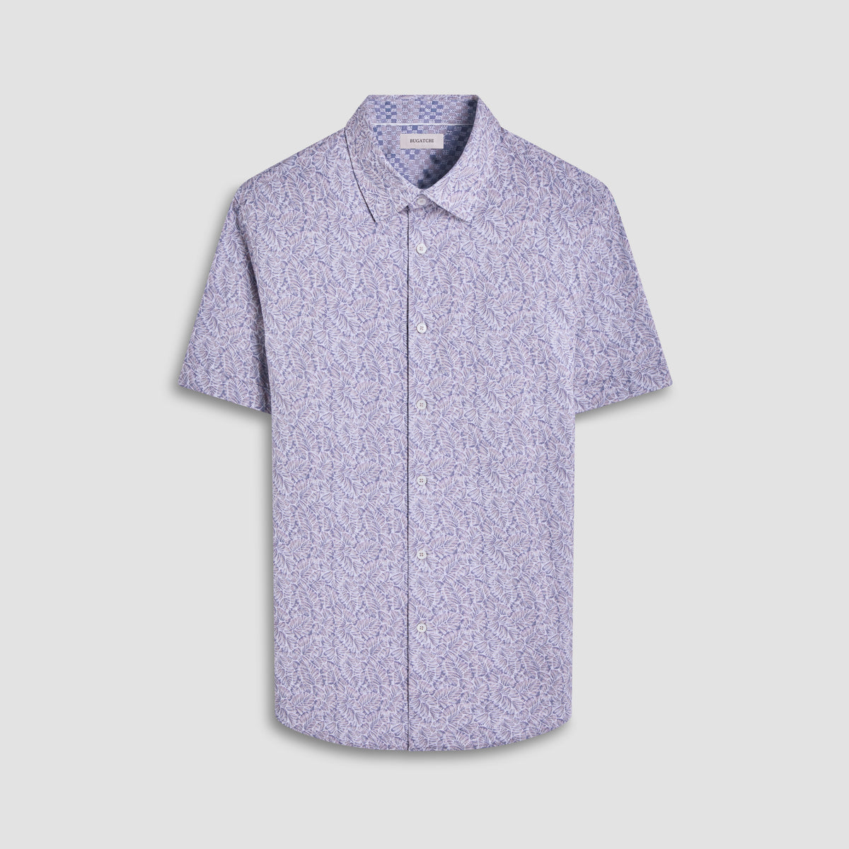 Myron Double-Sided Leaf & Check OoohCotton Short-Sleeve Shirt
