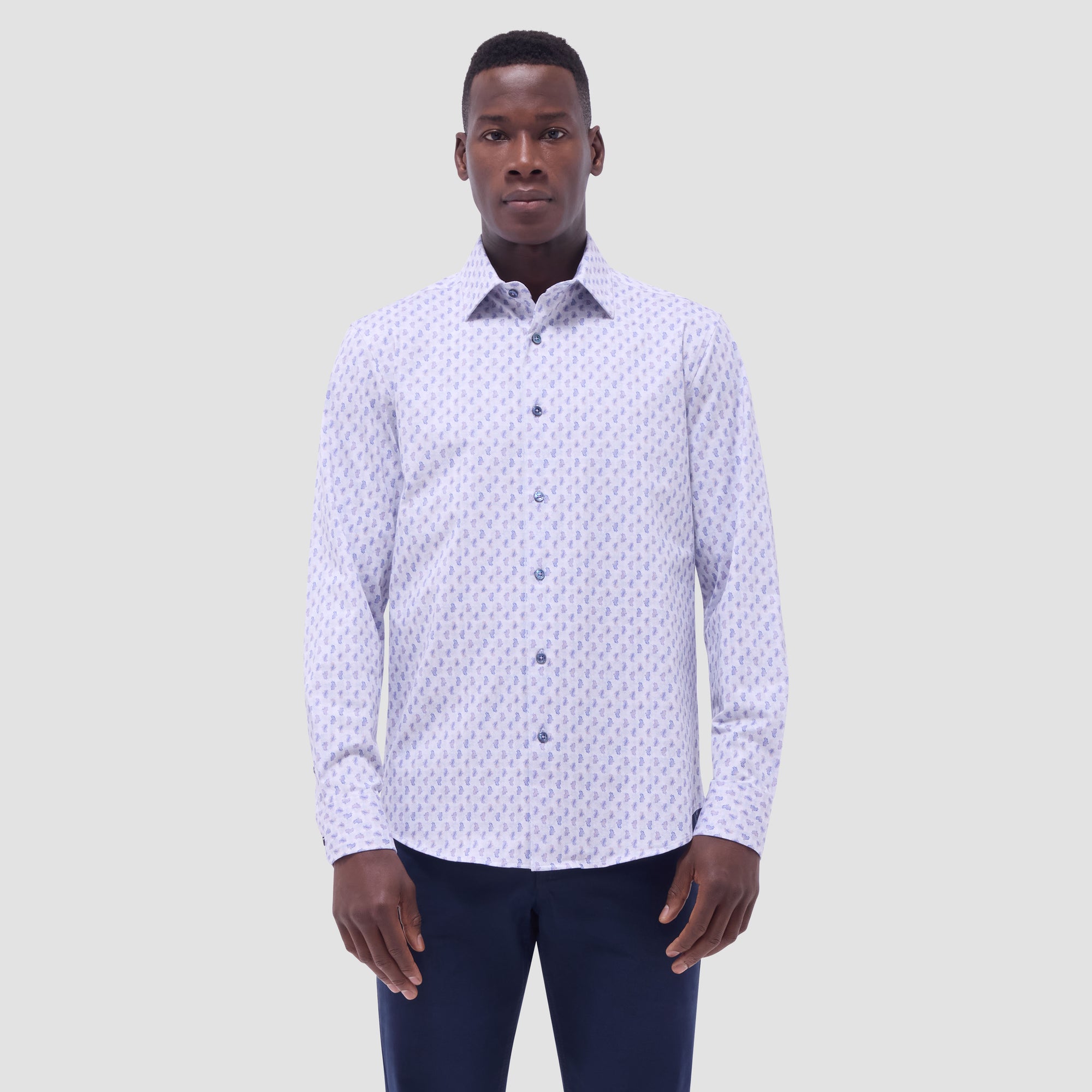 Jimmy Double-Sided Paisley & Check OoohCotton Shirt