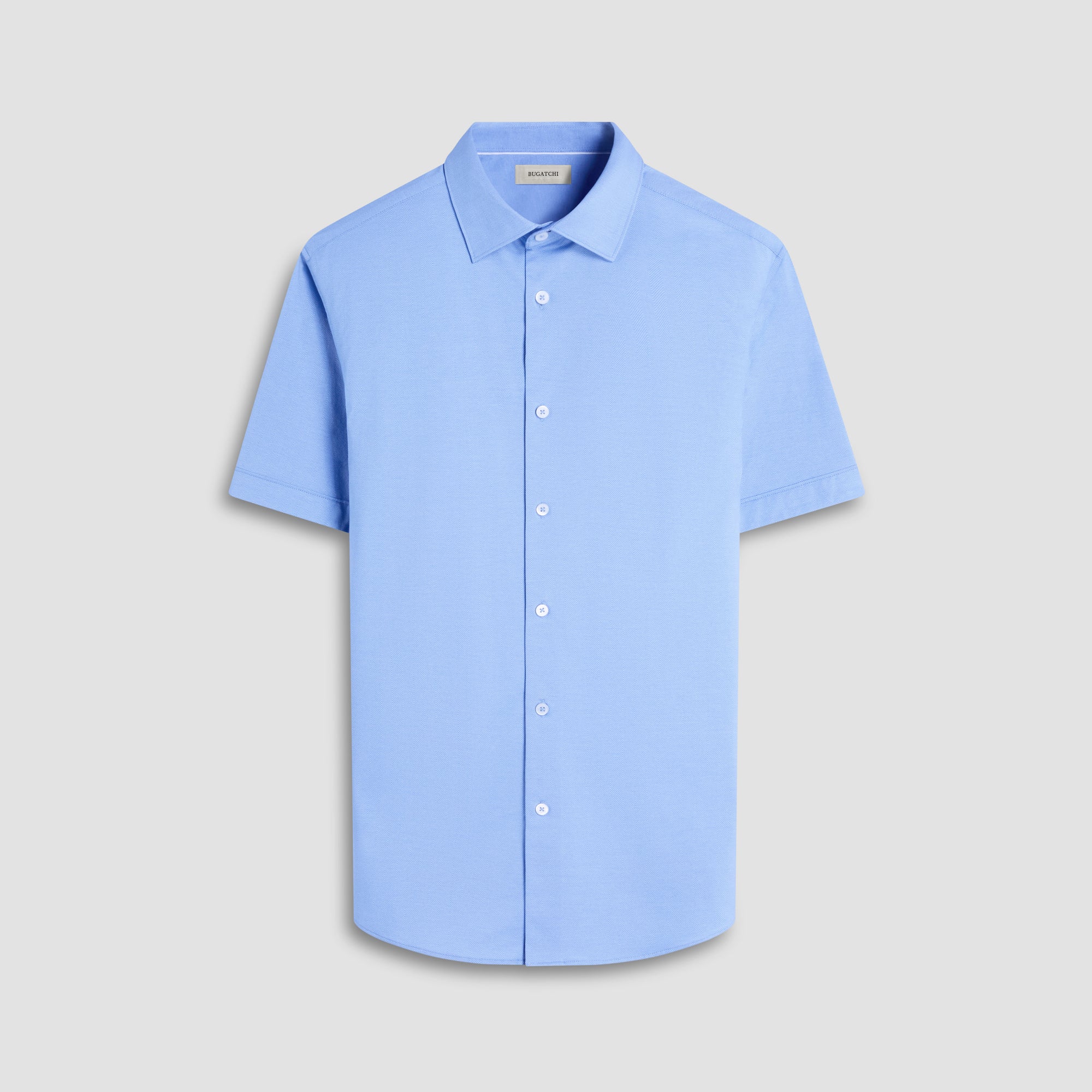 Myron Double-Sided Herringbone & Solid OoohCotton Short-Sleeve Shirt