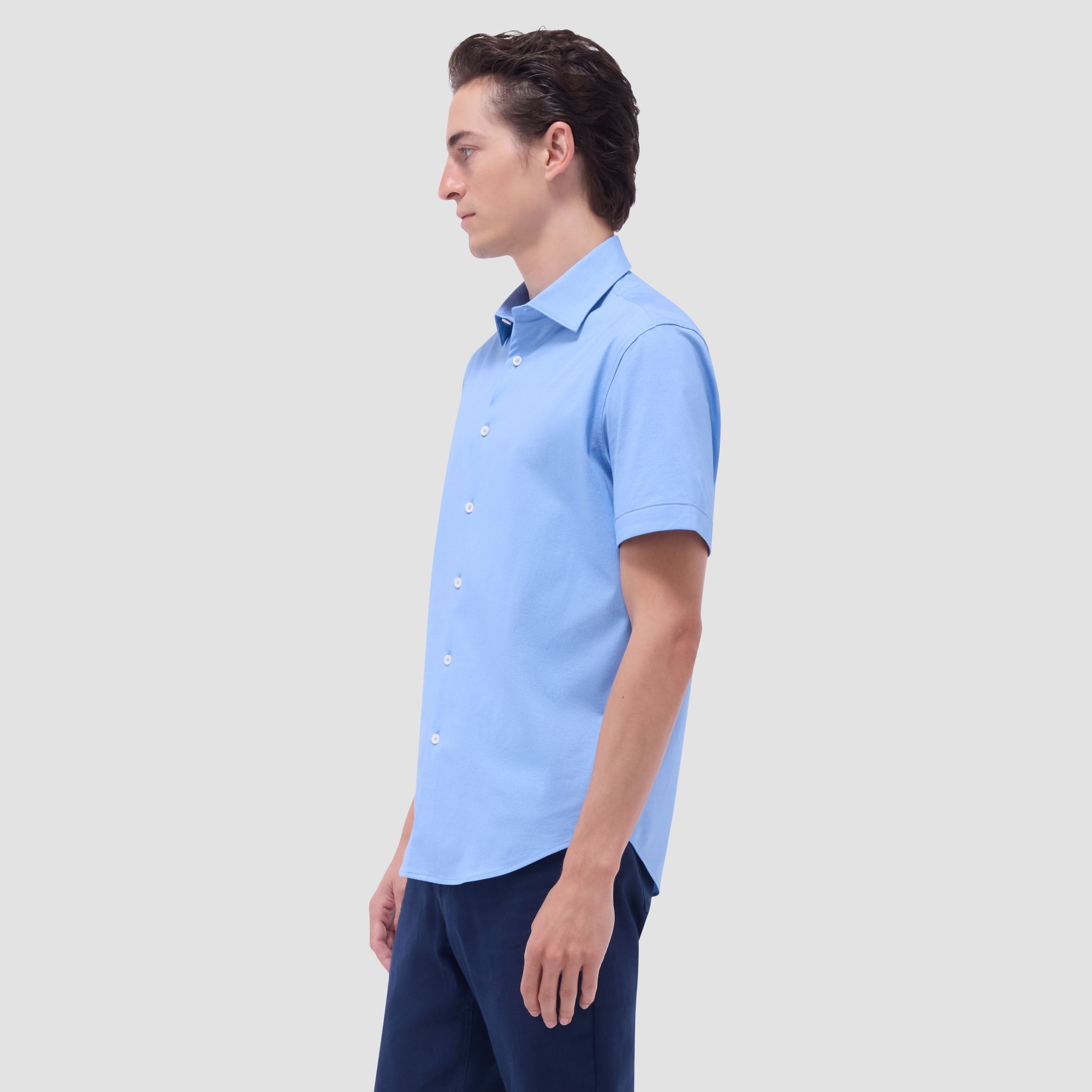 Myron Double-Sided Herringbone & Solid OoohCotton Short-Sleeve Shirt