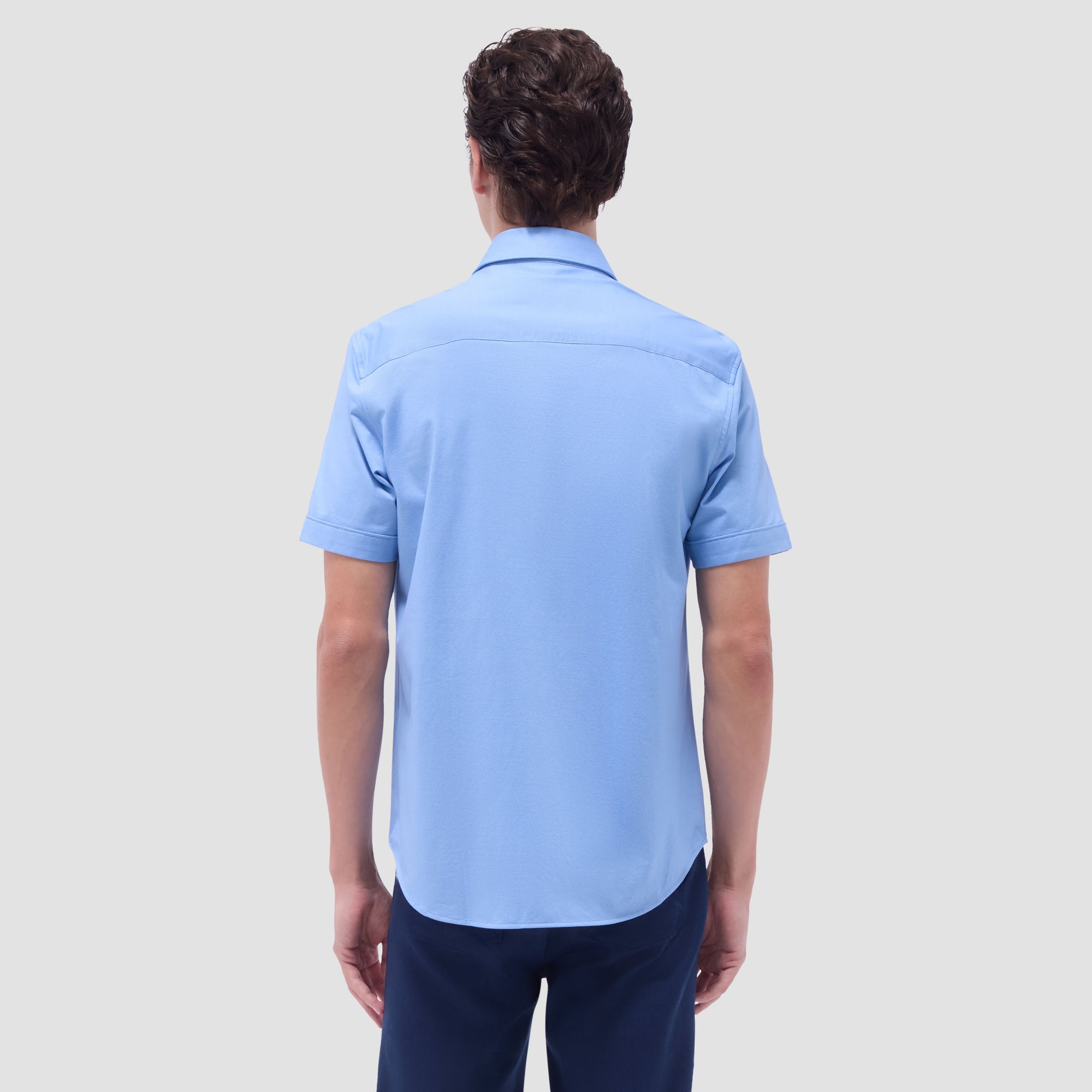 Myron Double-Sided Herringbone & Solid OoohCotton Short-Sleeve Shirt