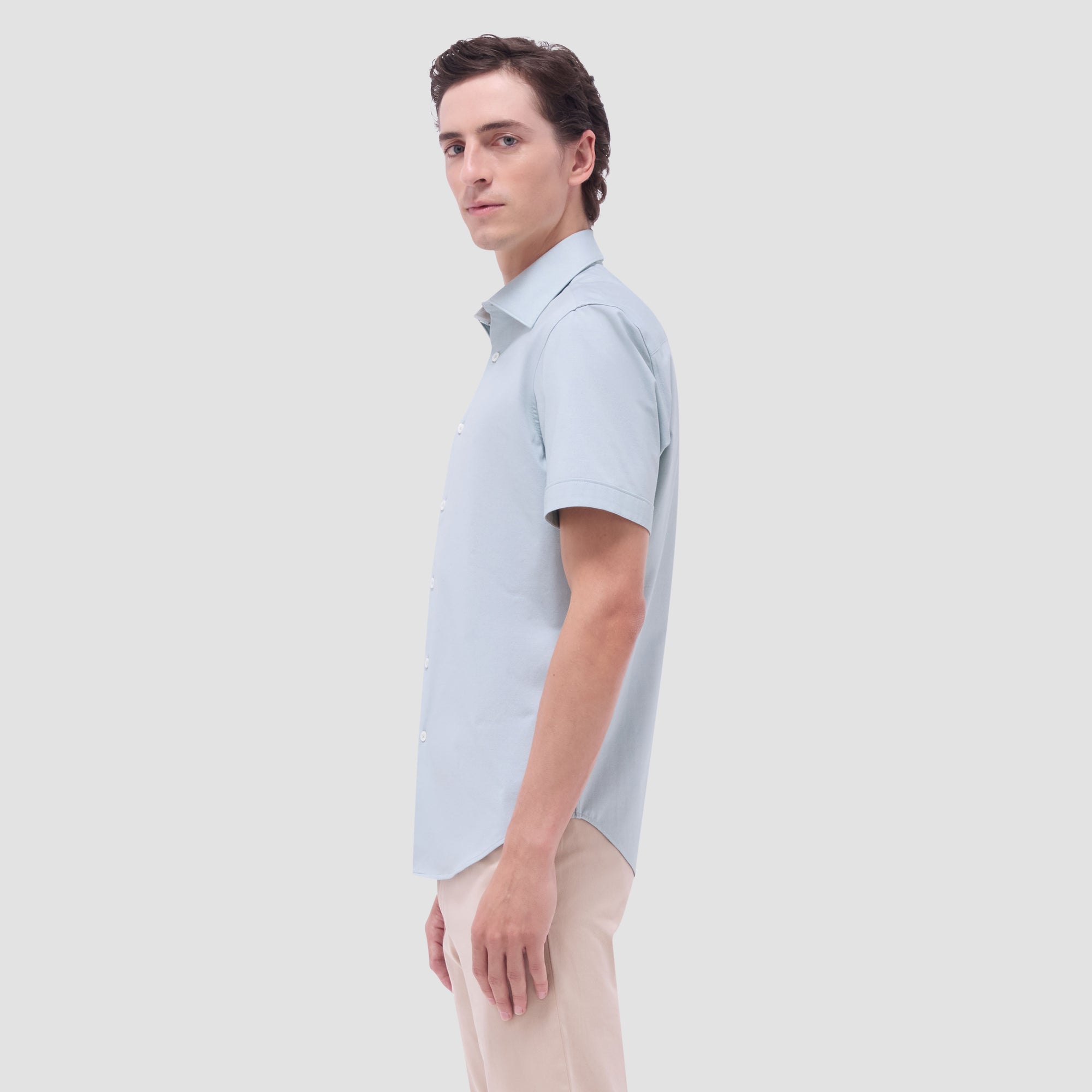 Myron Double-Sided Herringbone & Solid OoohCotton Short-Sleeve Shirt