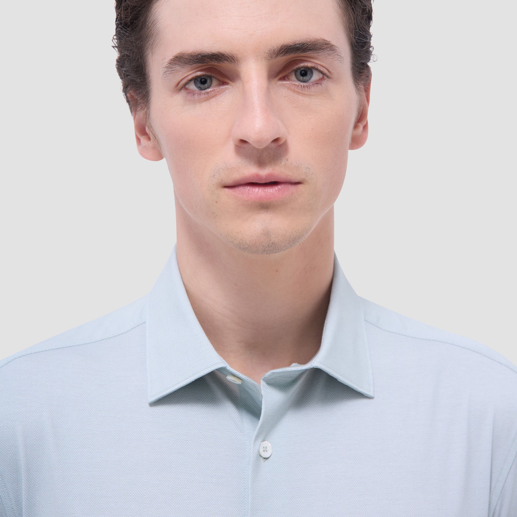 Myron Double-Sided Herringbone & Solid OoohCotton Short-Sleeve Shirt