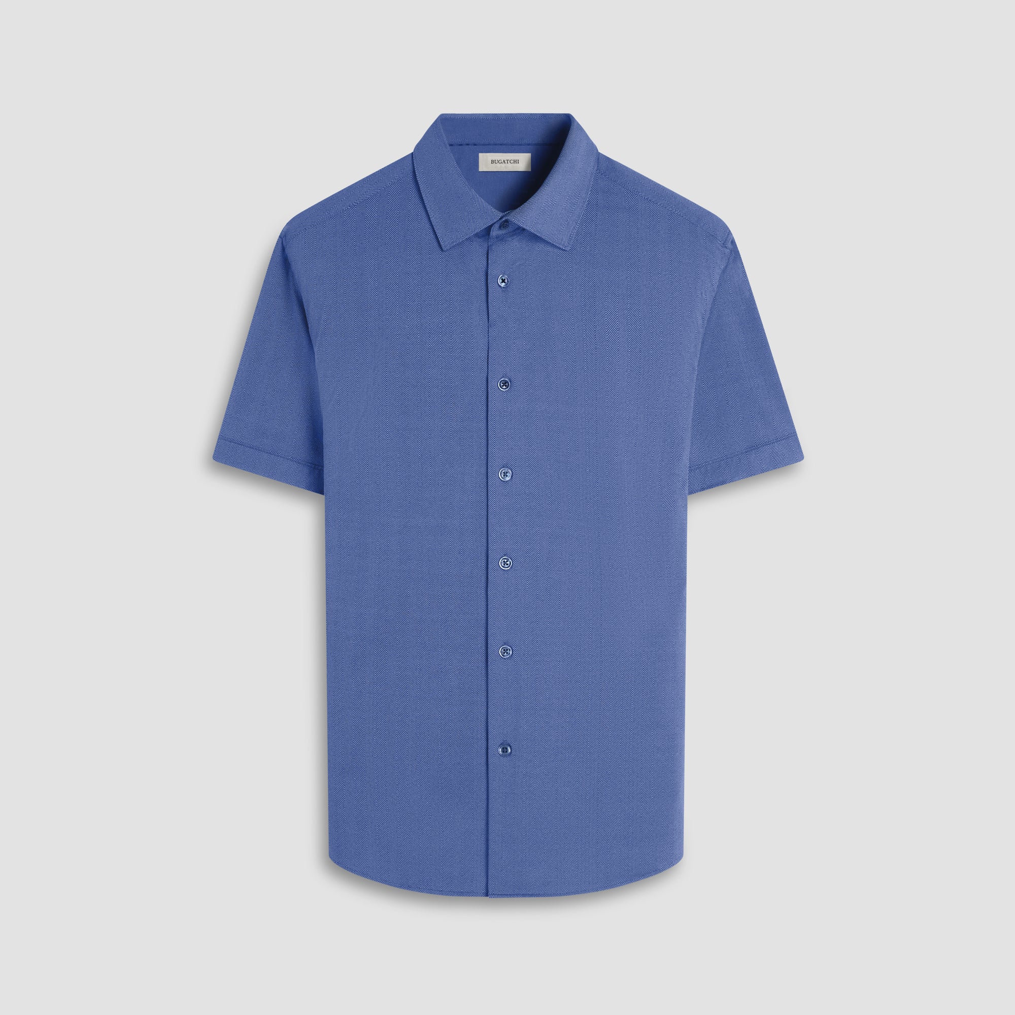 Myron Double-Sided Herringbone & Solid OoohCotton Short-Sleeve Shirt