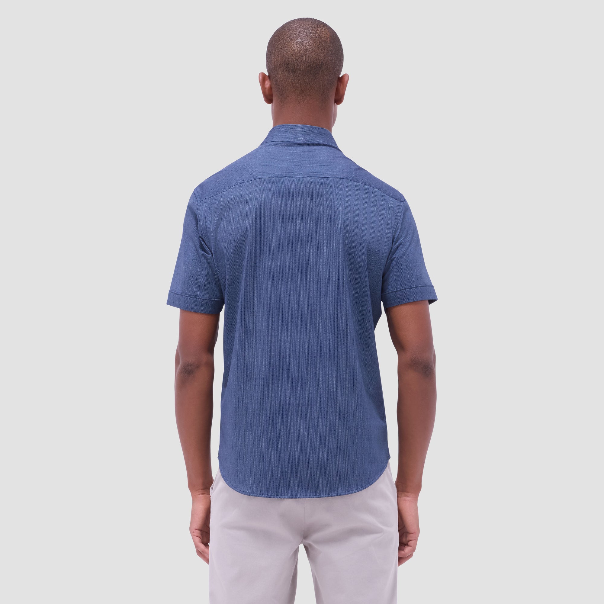 Myron Double-Sided Herringbone & Solid OoohCotton Short-Sleeve Shirt