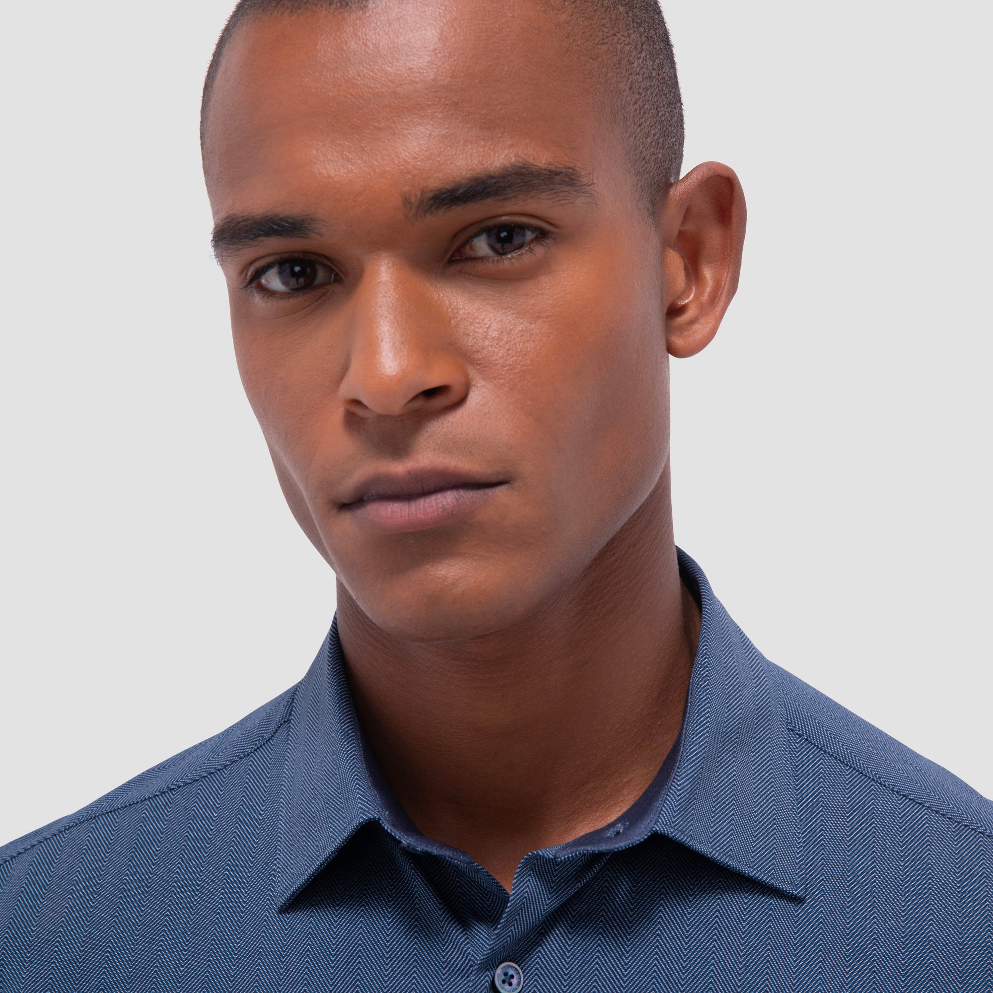 Myron Double-Sided Herringbone & Solid OoohCotton Short-Sleeve Shirt