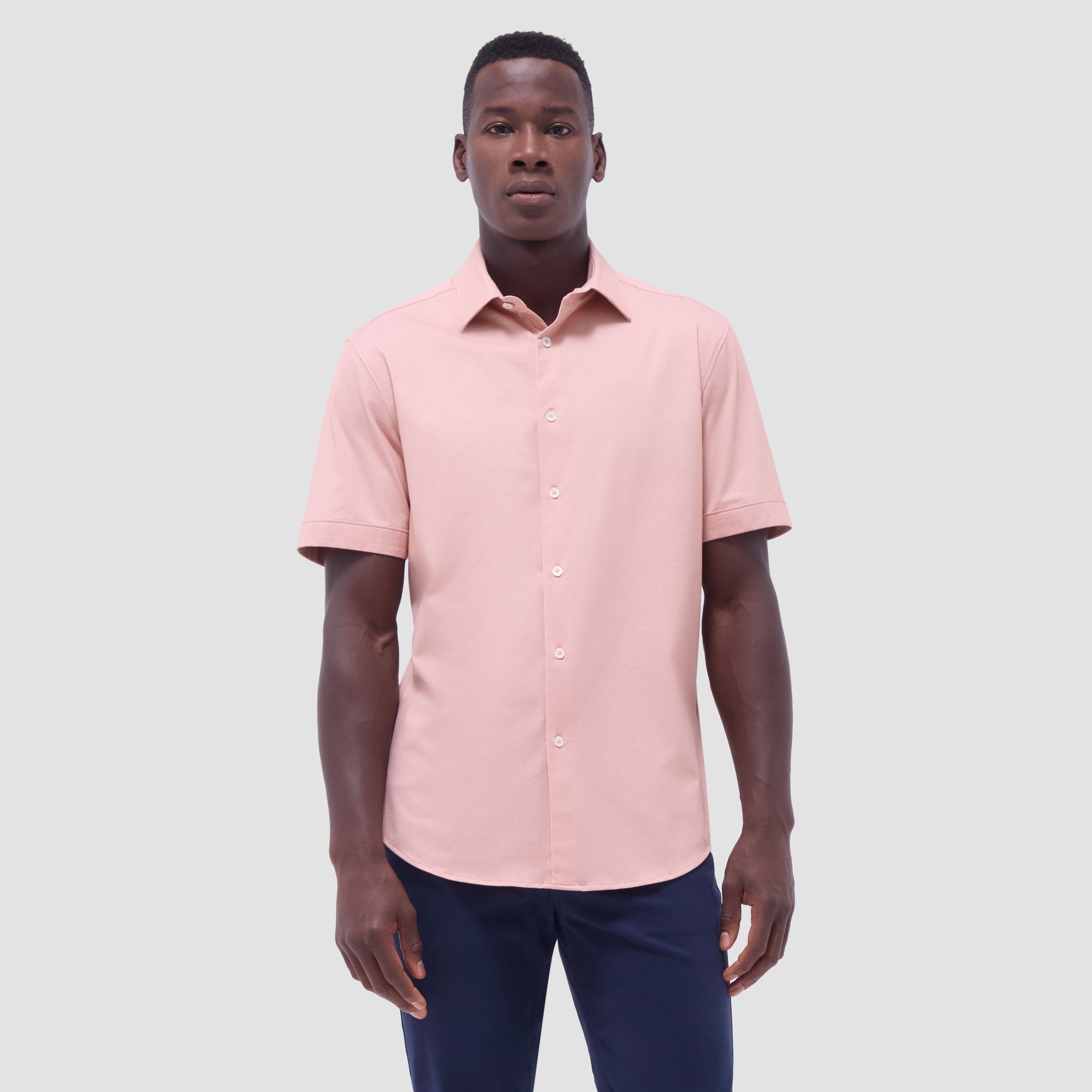 Myron Double-Sided Herringbone & Solid OoohCotton Short-Sleeve Shirt
