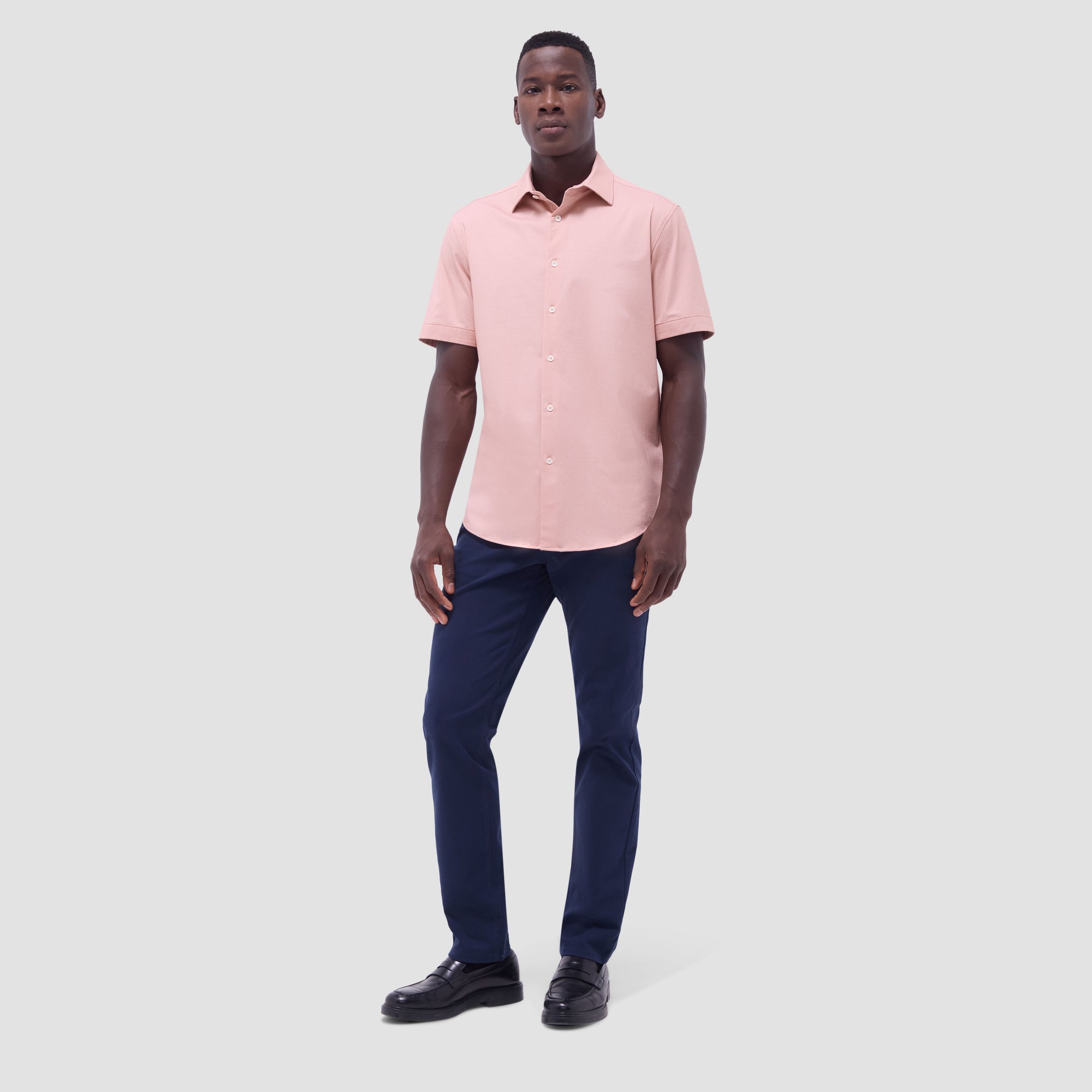 Myron Double-Sided Herringbone & Solid OoohCotton Short-Sleeve Shirt
