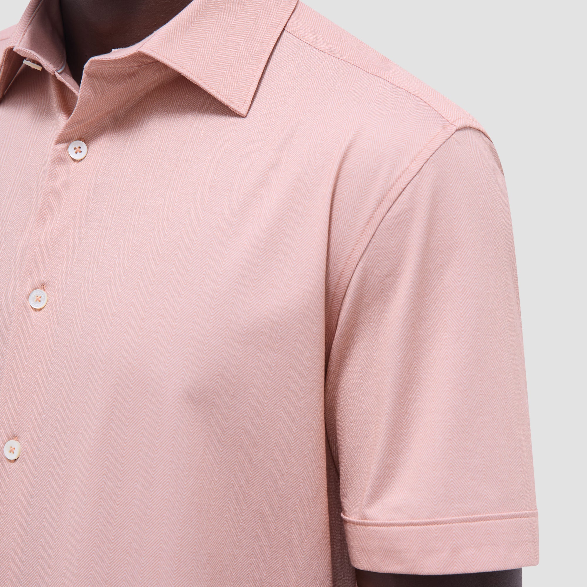 Myron Double-Sided Herringbone & Solid OoohCotton Short-Sleeve Shirt