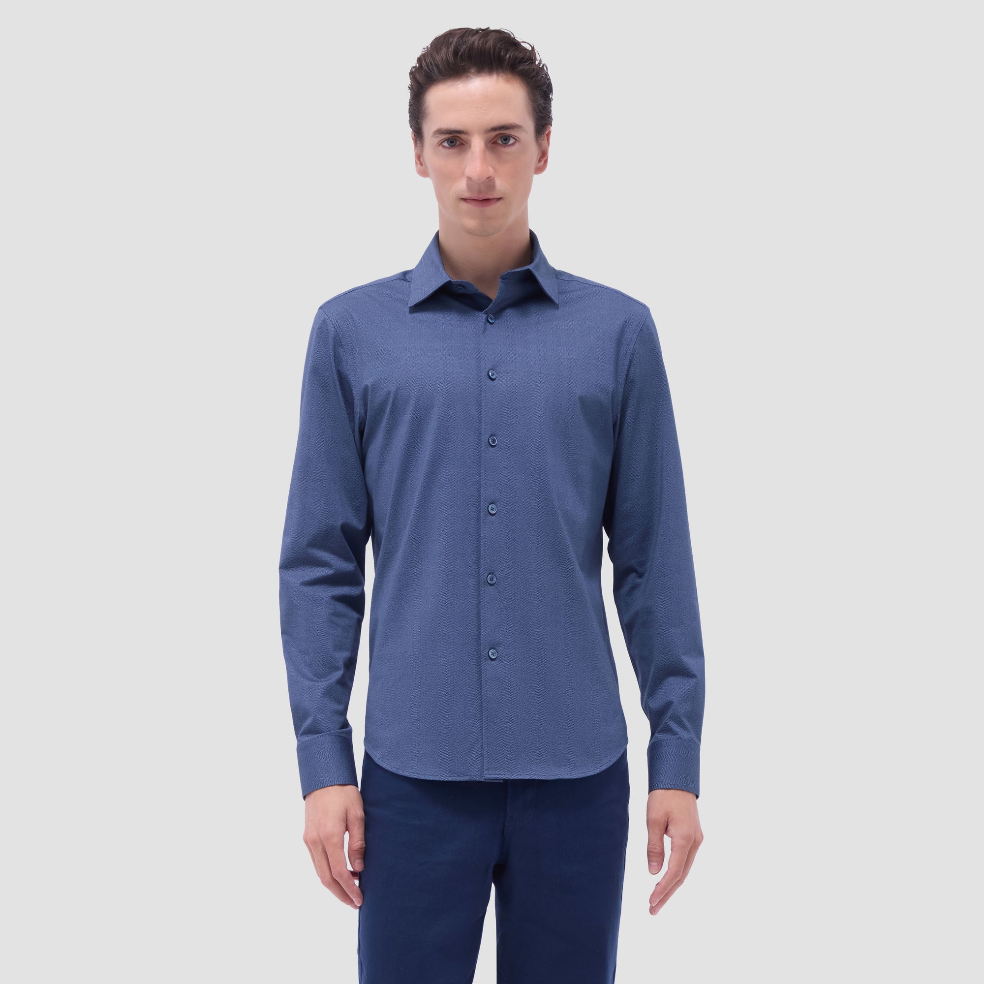 Jimmy Double-Sided Herringbone & Solid OoohCotton Shirt