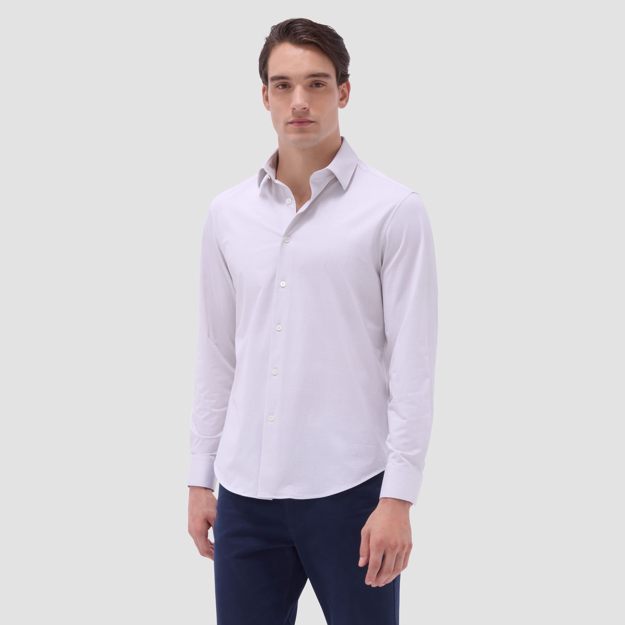 Jimmy Double-Sided Glen Plaid & Herringbone OoohCotton Shirt