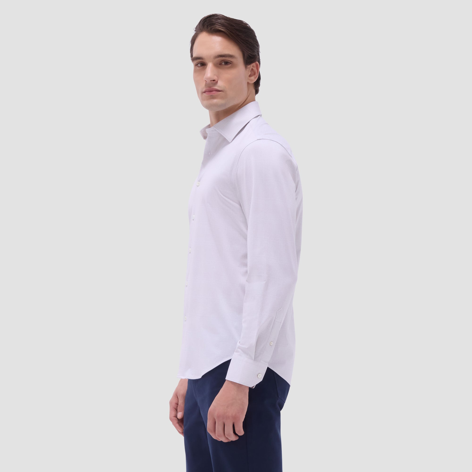 Jimmy Double-Sided Glen Plaid & Herringbone OoohCotton Shirt