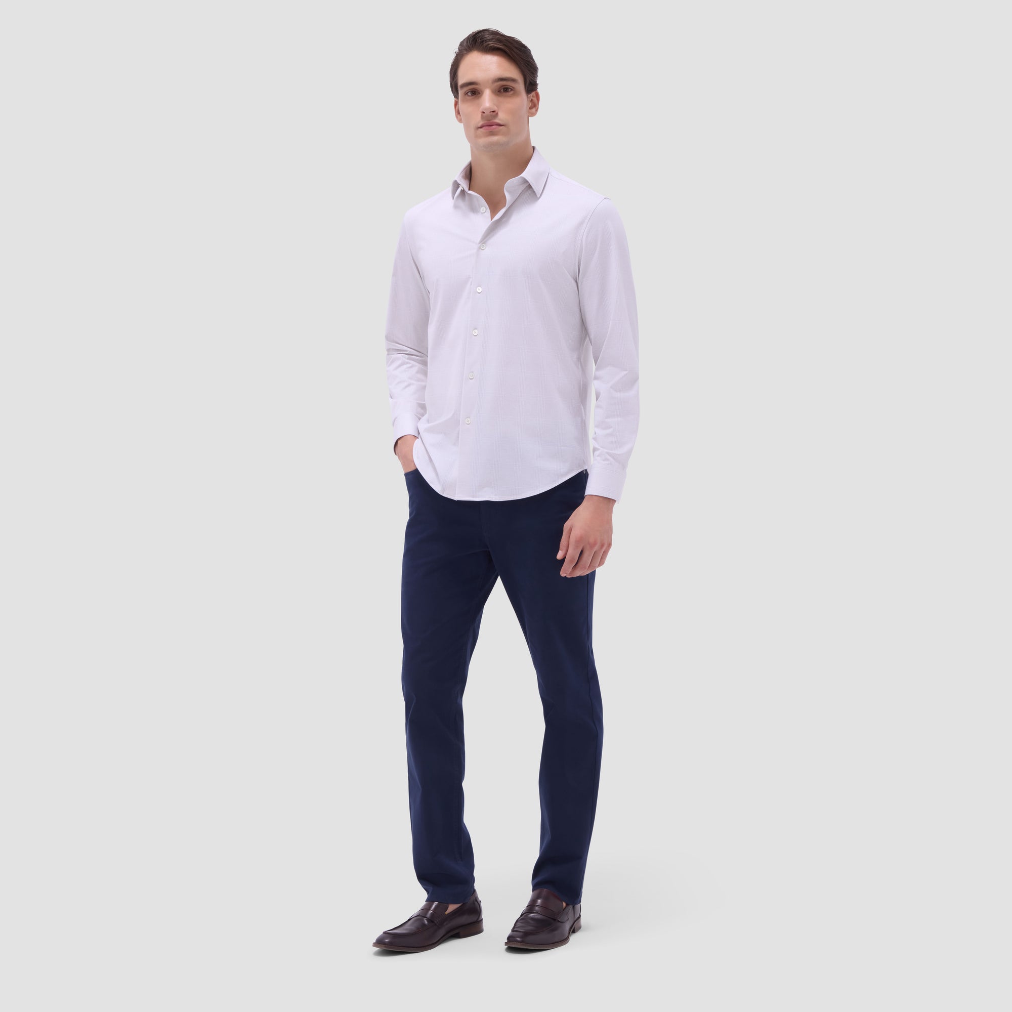 Jimmy Double-Sided Glen Plaid & Herringbone OoohCotton Shirt