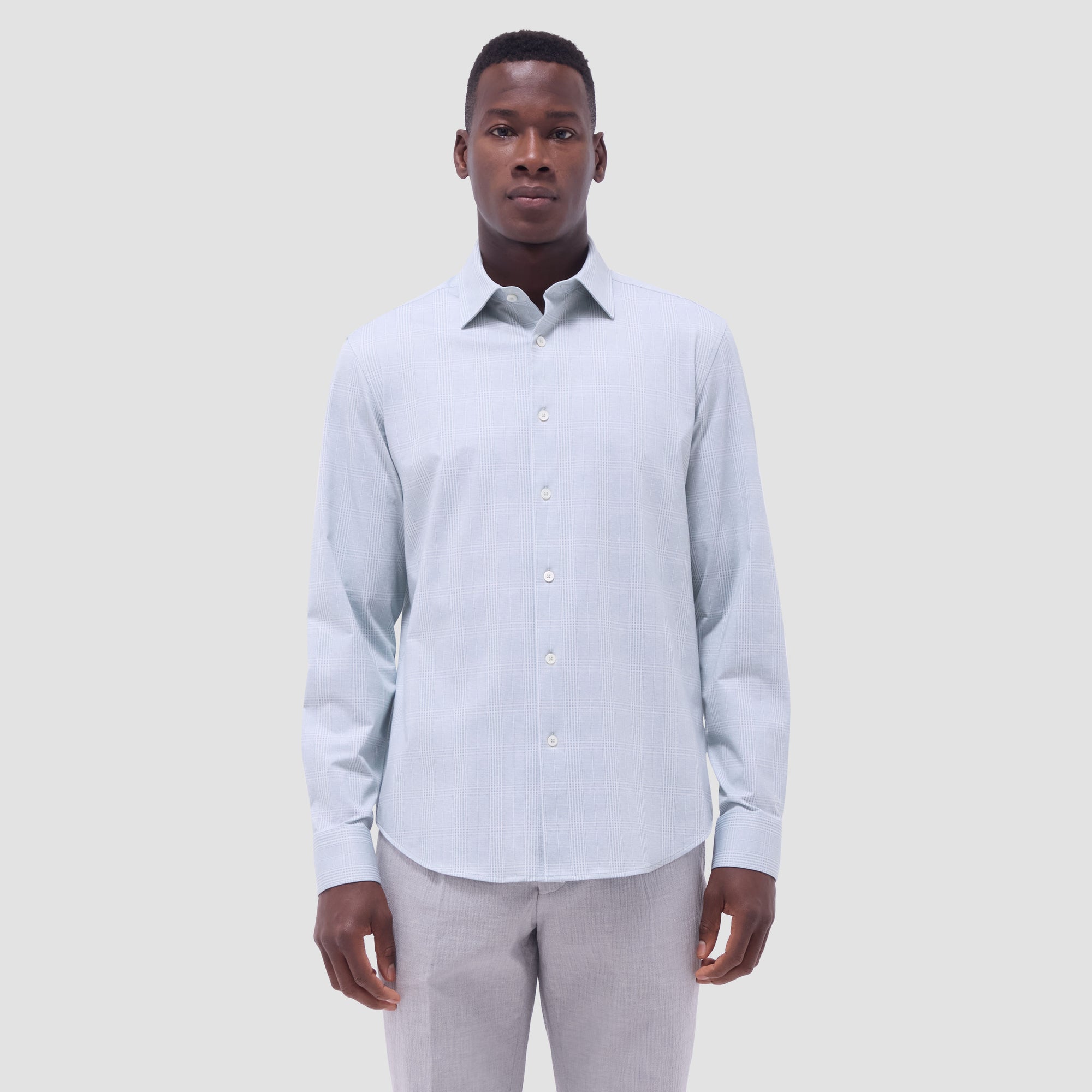 Jimmy Double-Sided Glen Plaid & Herringbone OoohCotton Shirt