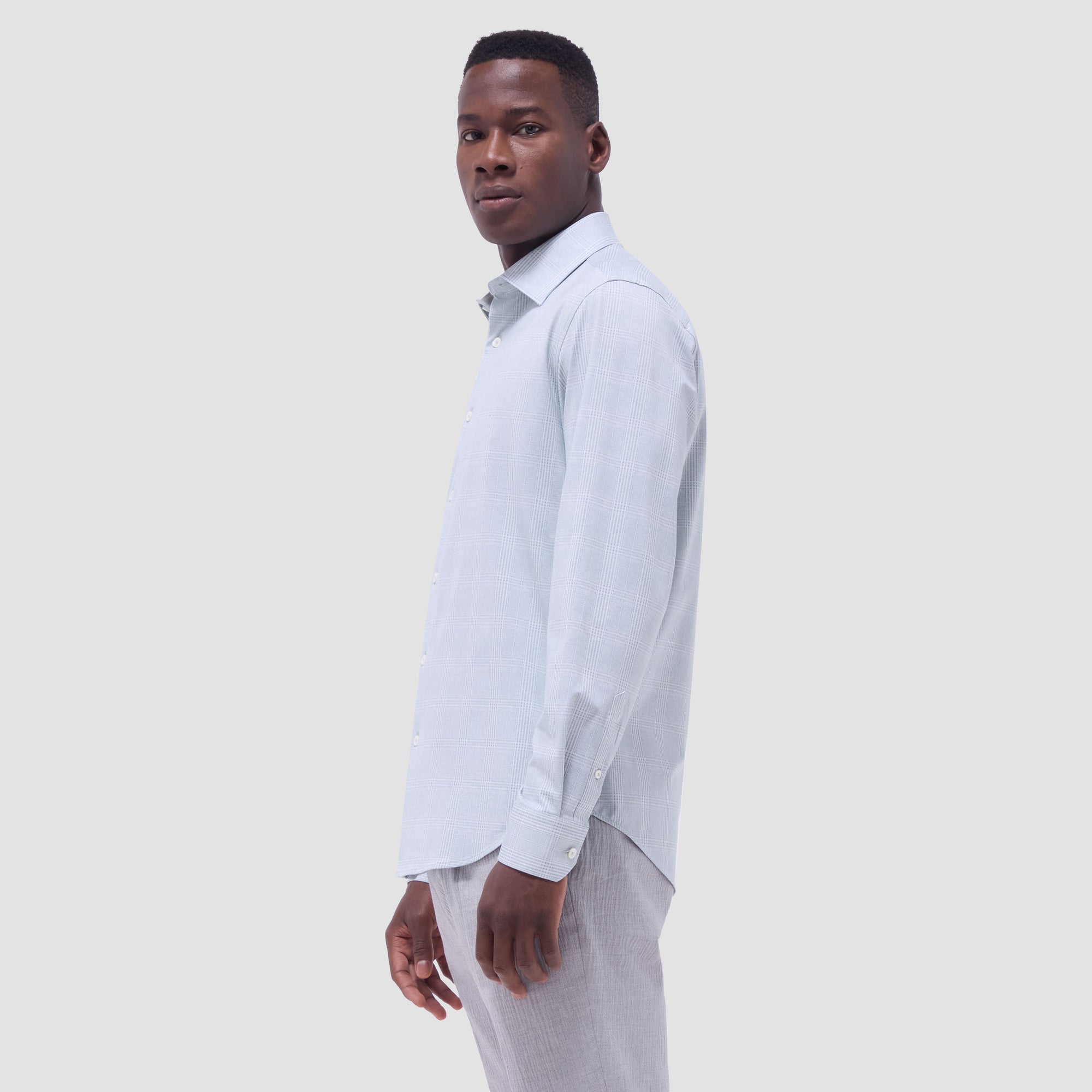Jimmy Double-Sided Glen Plaid & Herringbone OoohCotton Shirt