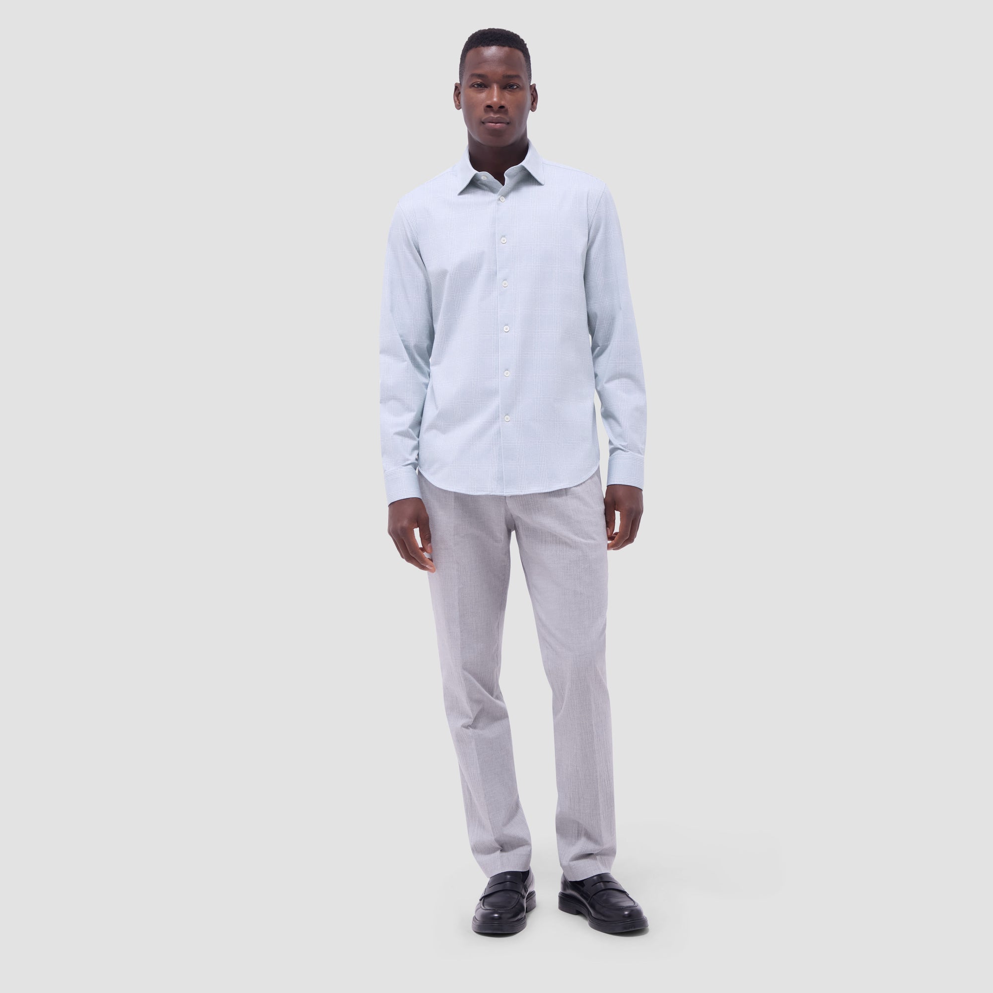 Jimmy Double-Sided Glen Plaid & Herringbone OoohCotton Shirt