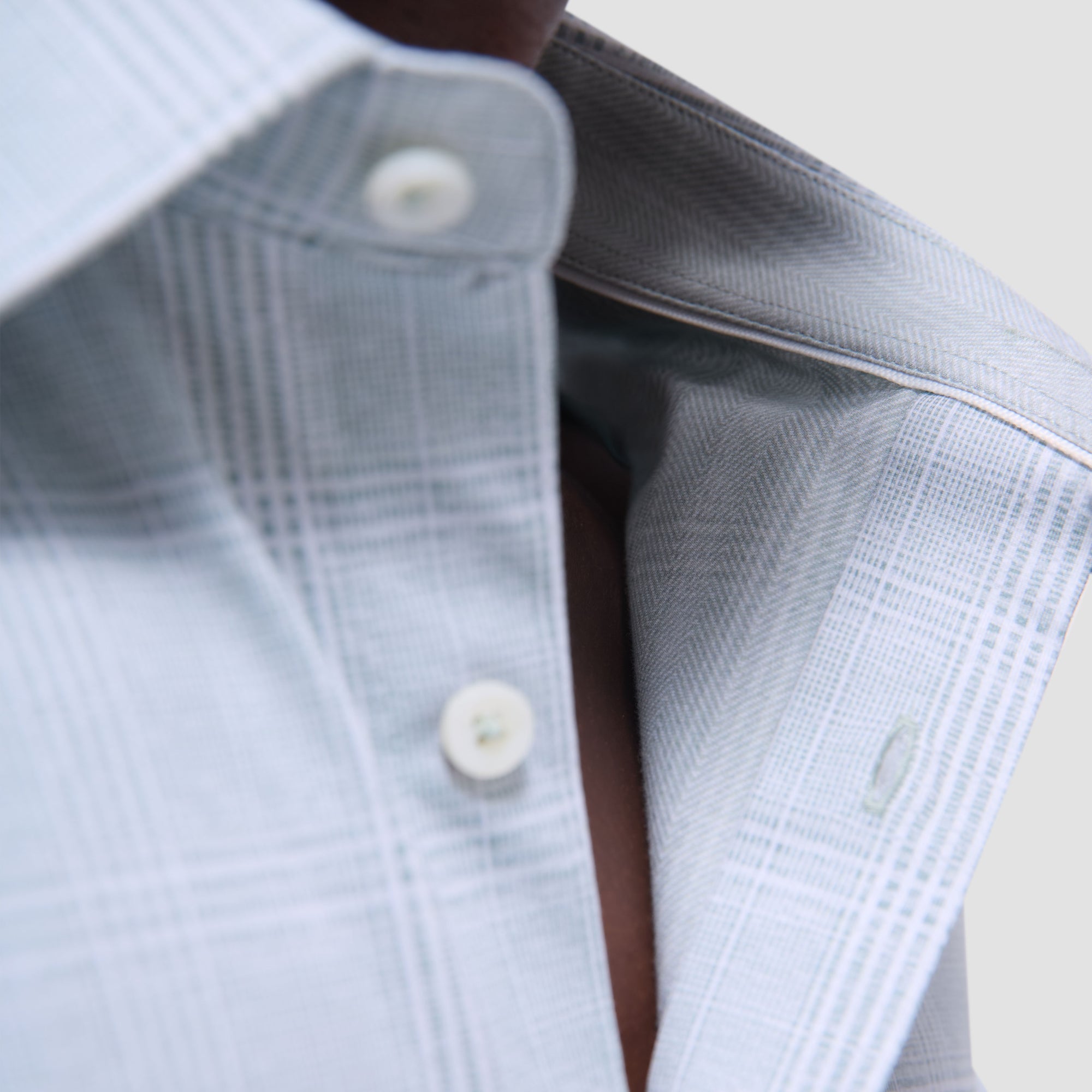 Jimmy Double-Sided Glen Plaid & Herringbone OoohCotton Shirt