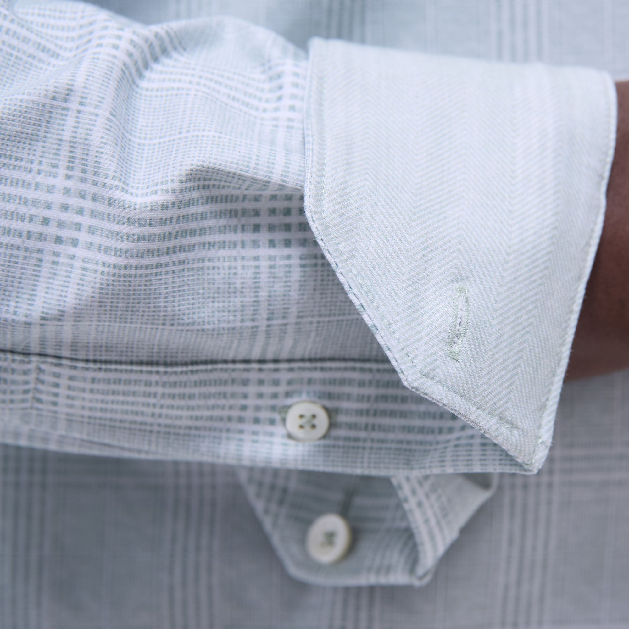 Jimmy Double-Sided Glen Plaid & Herringbone OoohCotton Shirt