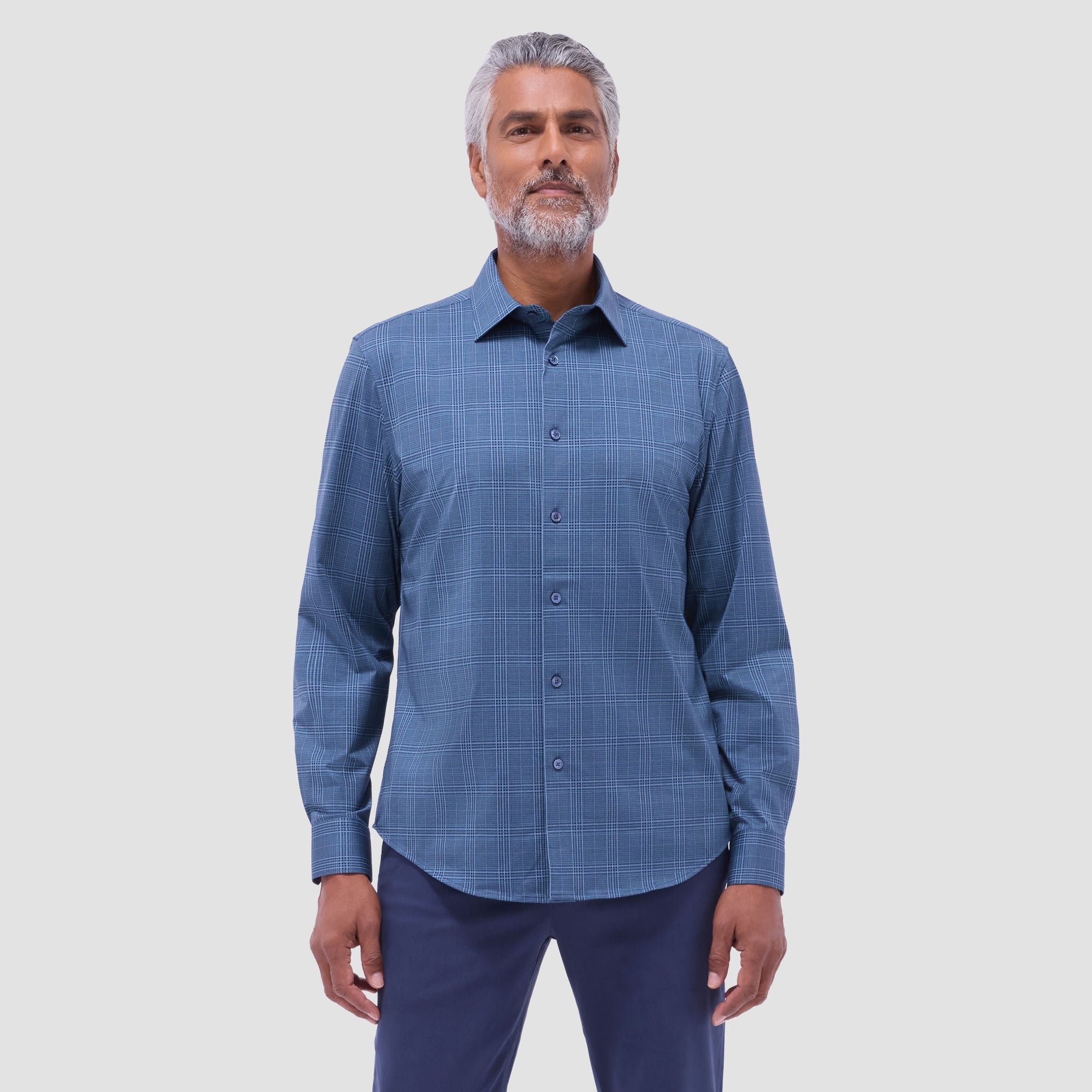 Jimmy Double-Sided Glen Plaid & Herringbone OoohCotton Shirt