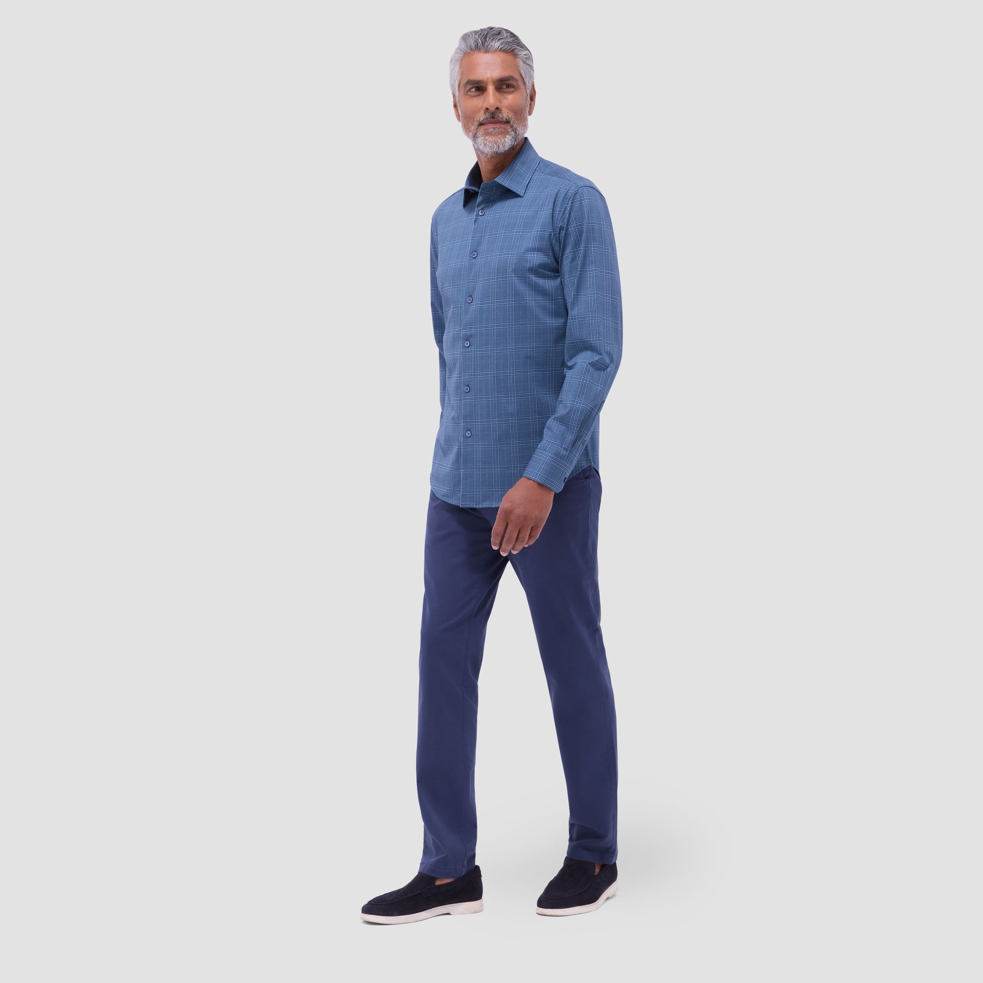 Jimmy Double-Sided Glen Plaid & Herringbone OoohCotton Shirt