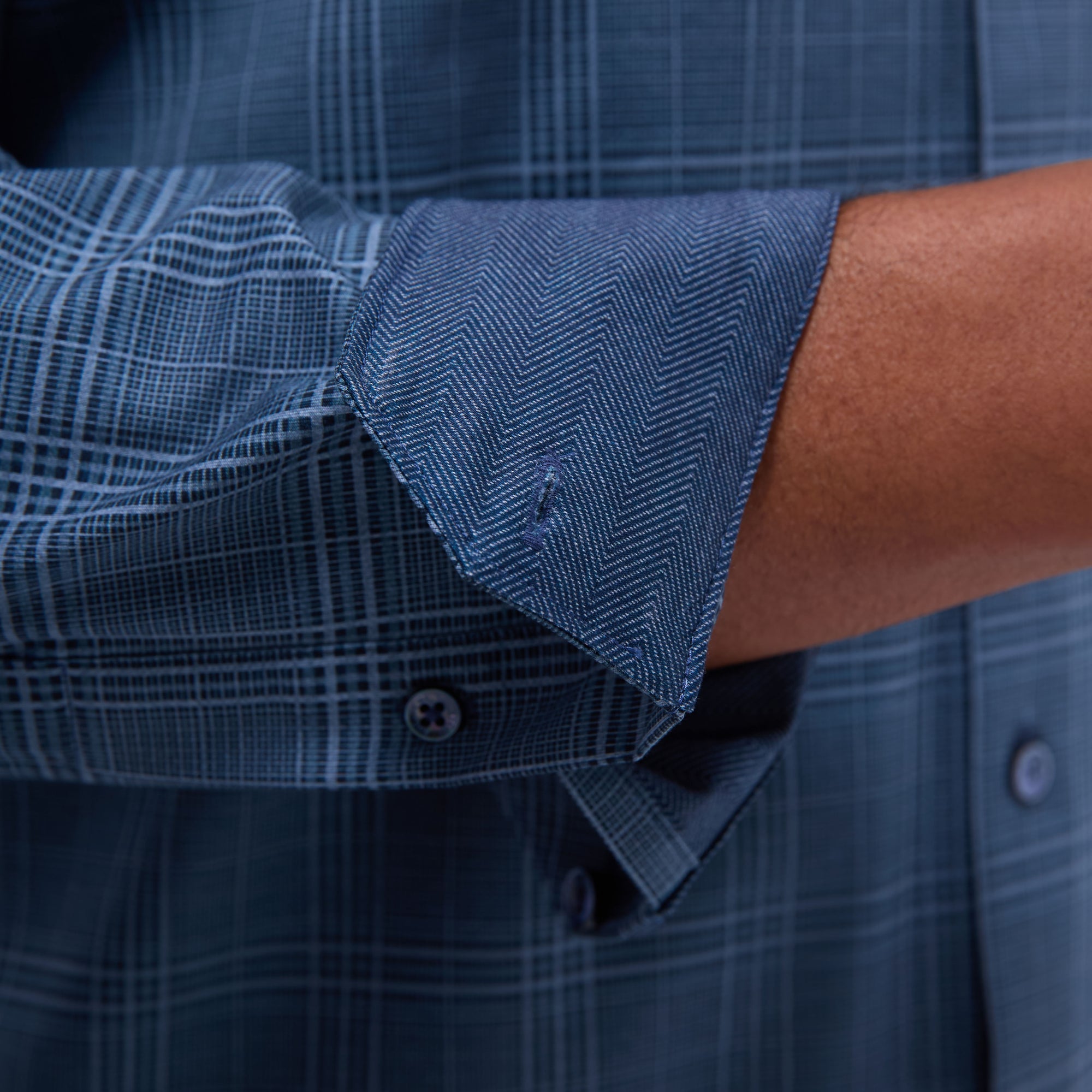Jimmy Double-Sided Glen Plaid & Herringbone OoohCotton Shirt
