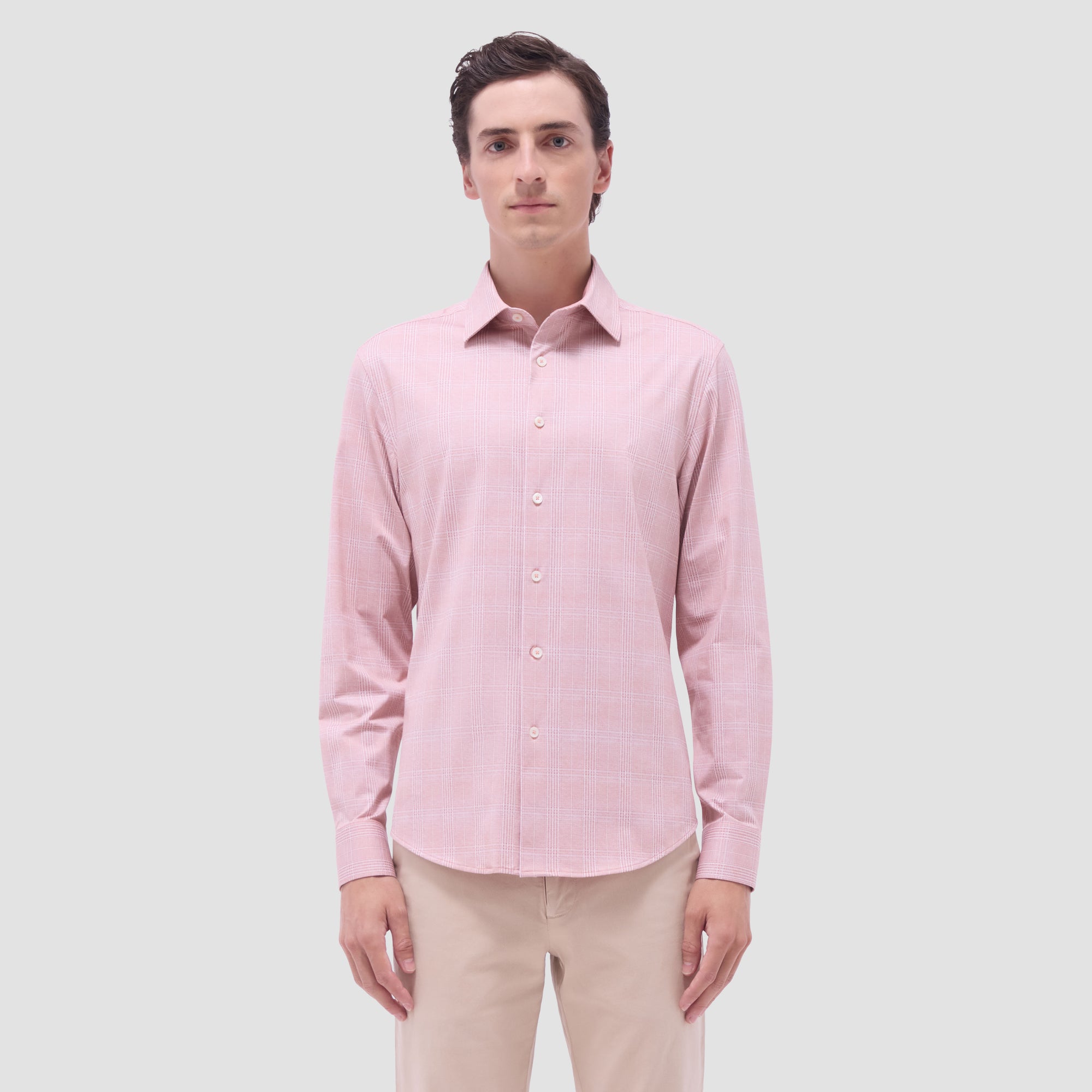 Jimmy Double-Sided Glen Plaid & Herringbone OoohCotton Shirt