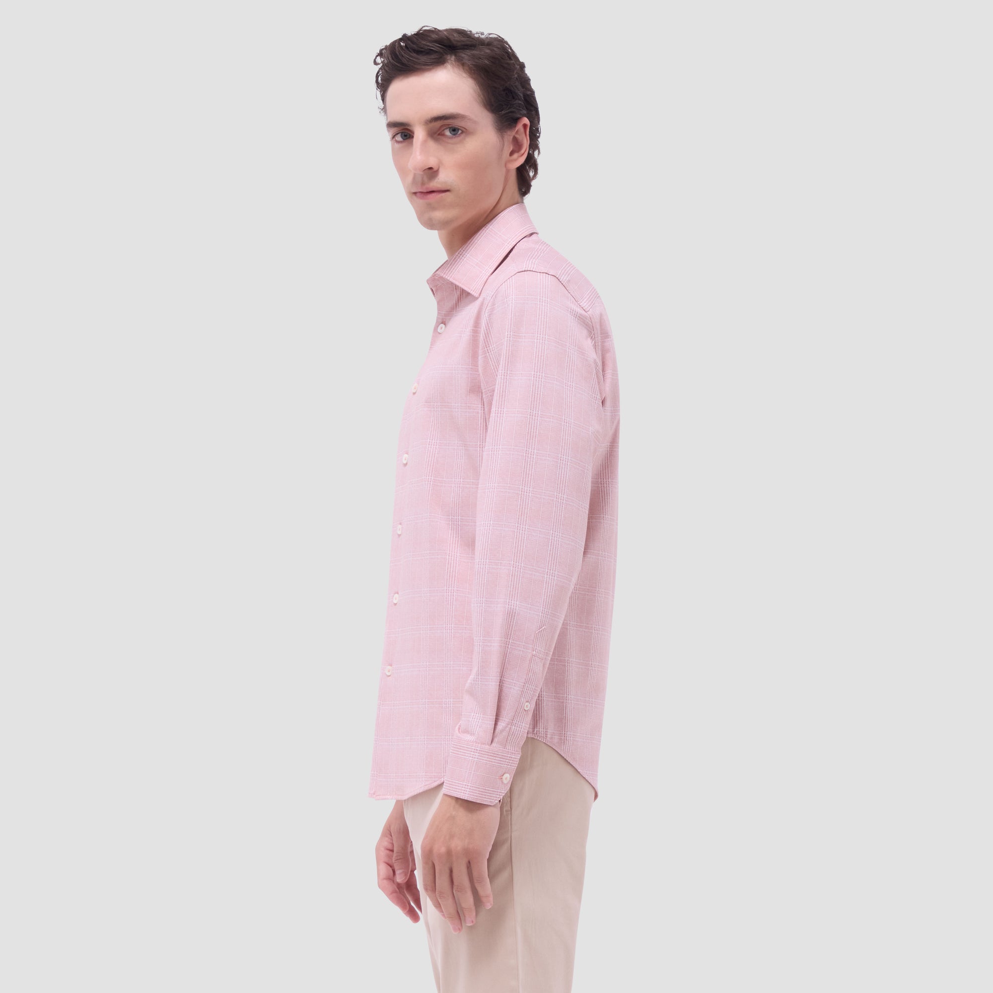 Jimmy Double-Sided Glen Plaid & Herringbone OoohCotton Shirt