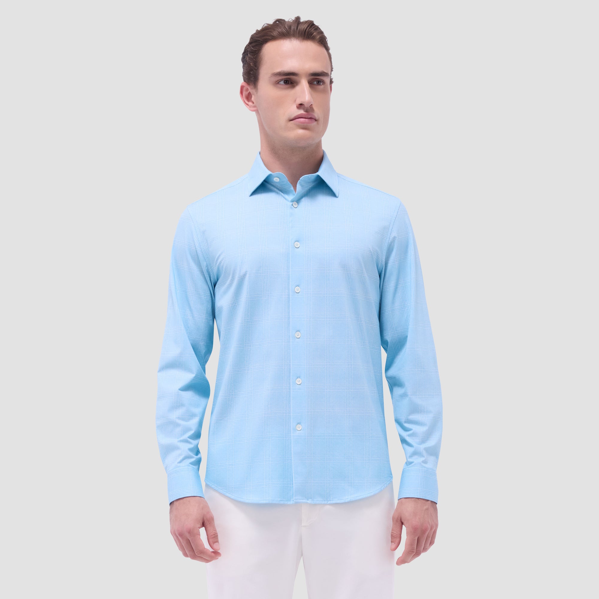 Jimmy Double-Sided Glen Plaid & Herringbone OoohCotton Shirt