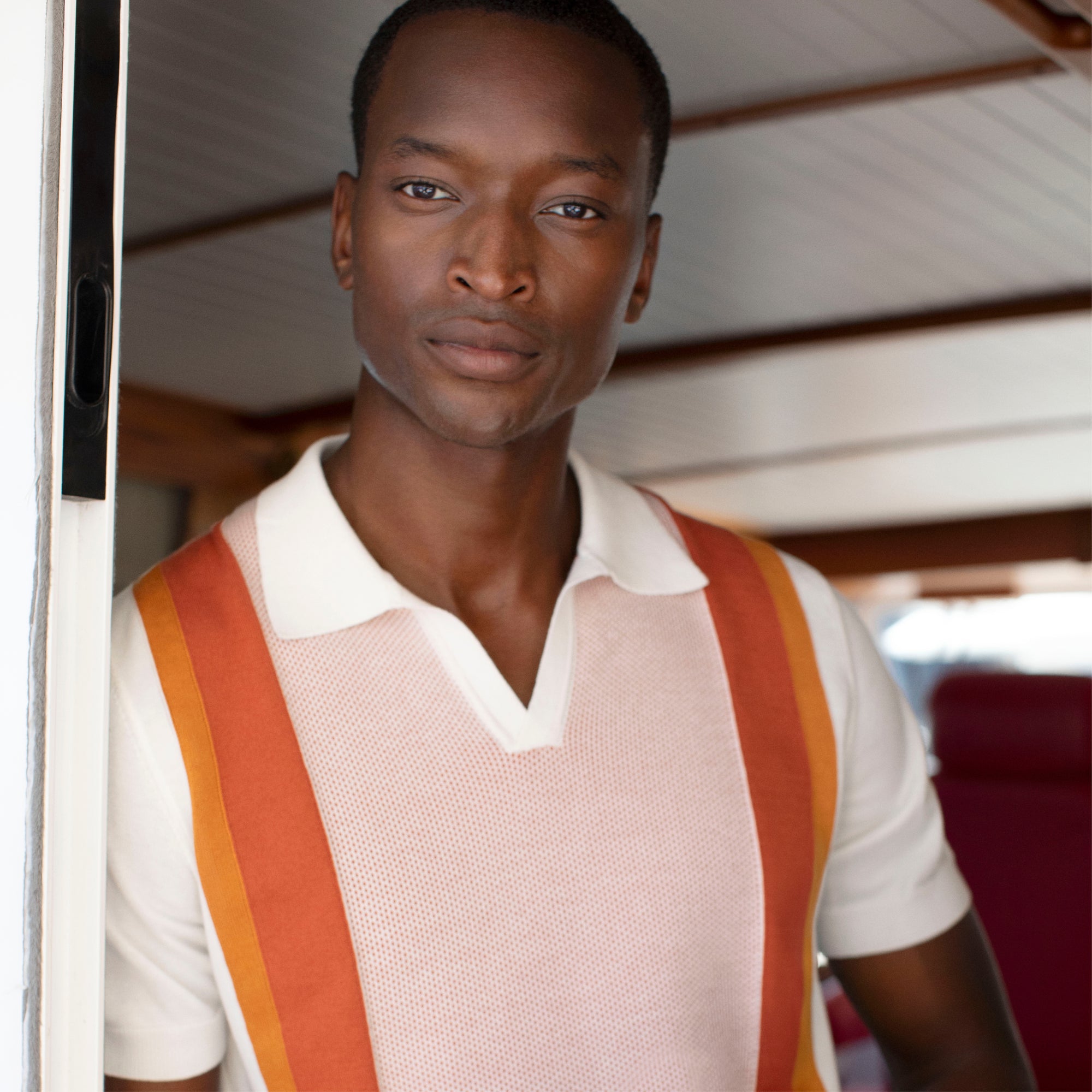 Color Block Short Sleeve Johnny Sweater