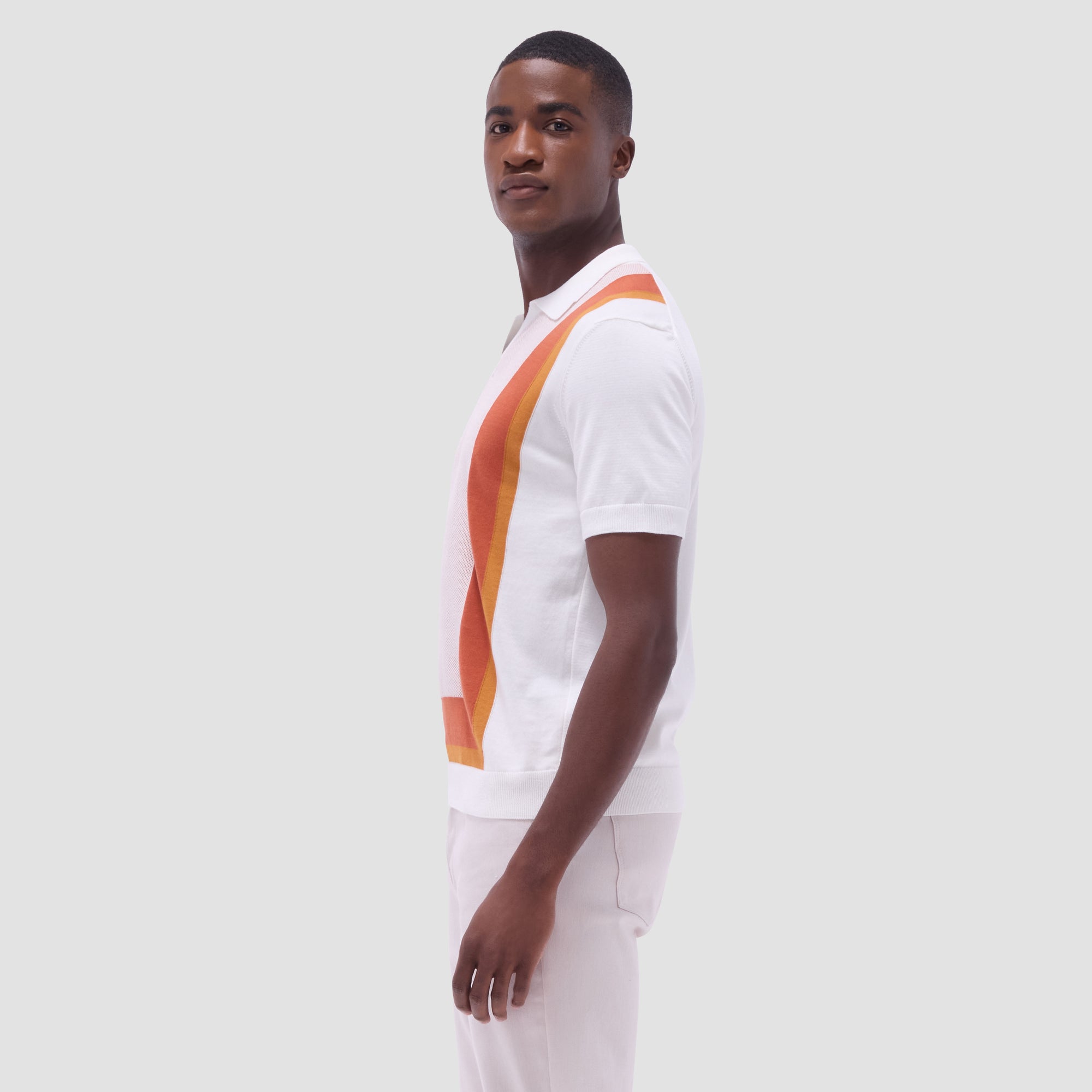 Color Block Short Sleeve Johnny Sweater