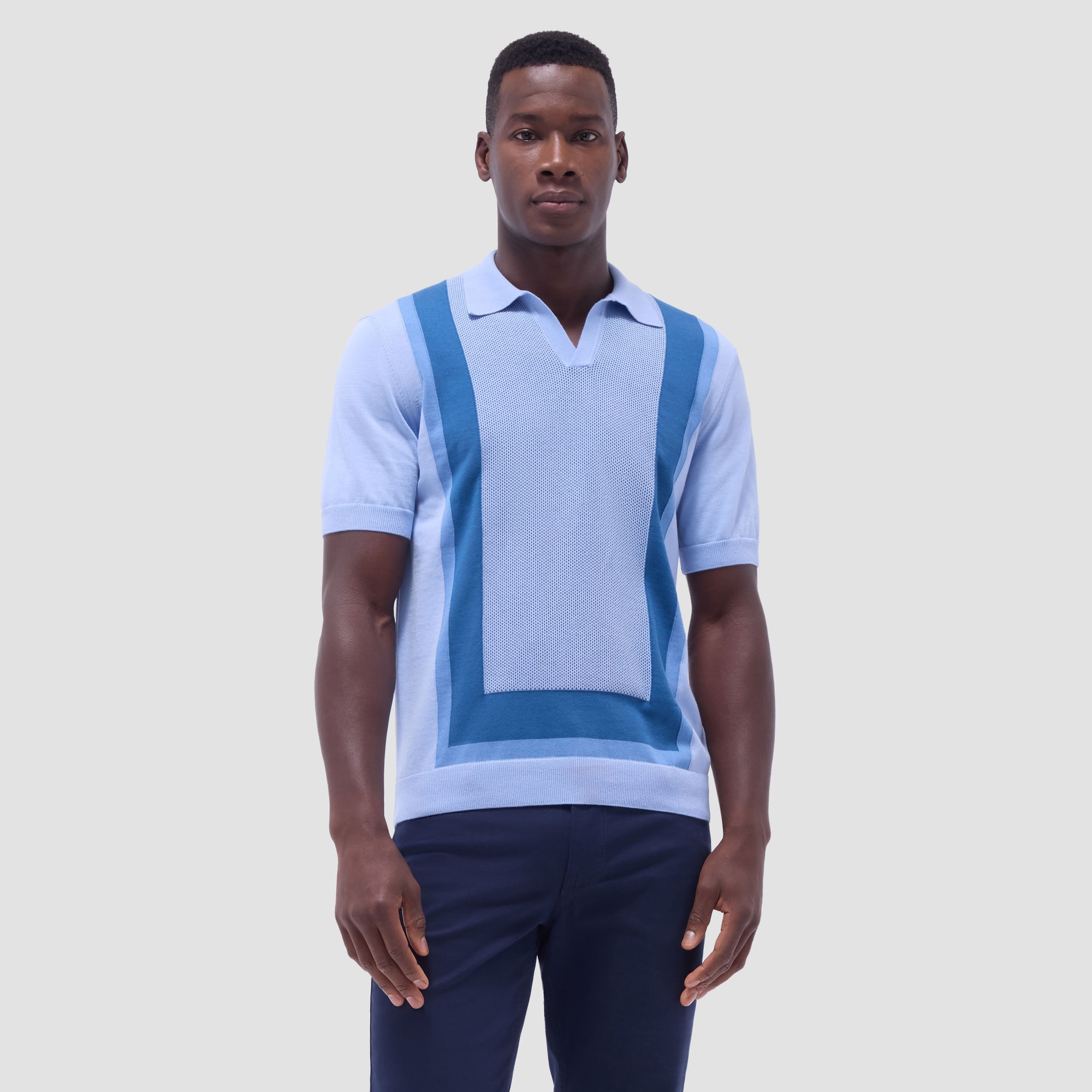 Color Block Short Sleeve Johnny Sweater