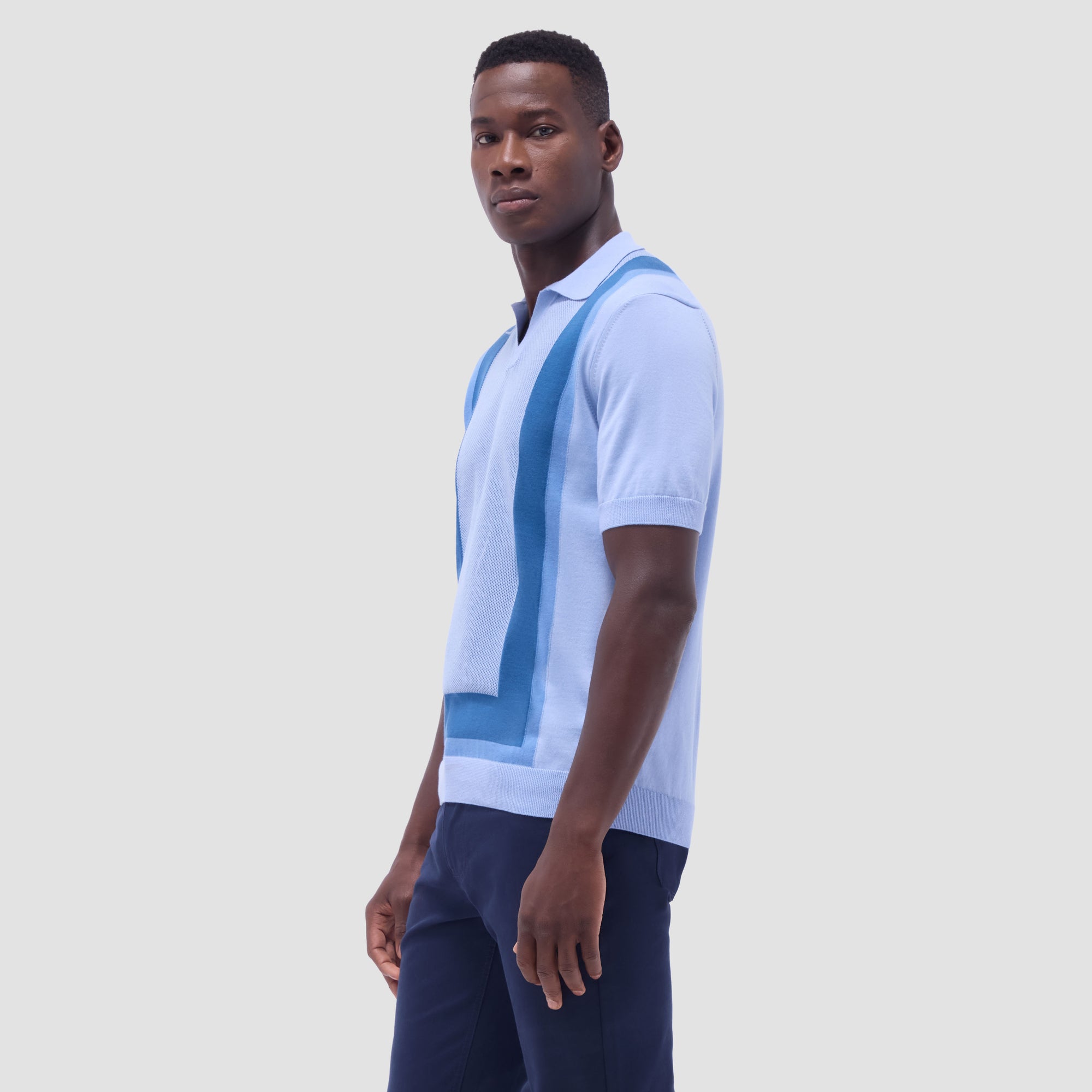 Color Block Short Sleeve Johnny Sweater