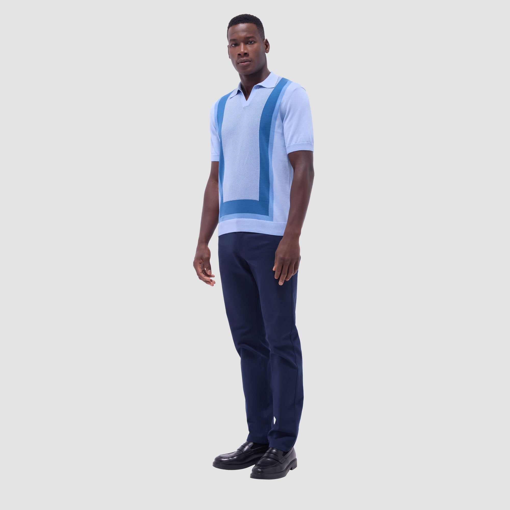 Color Block Short Sleeve Johnny Sweater