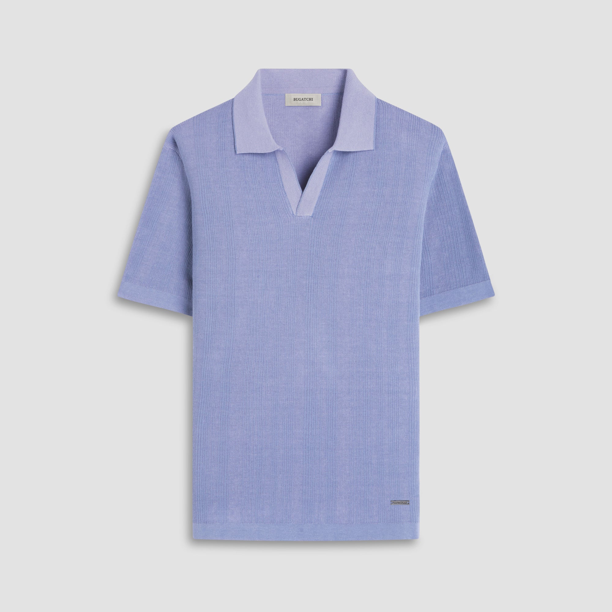 Two-Tone Rib Stitch Short Sleeve Johnny Sweater