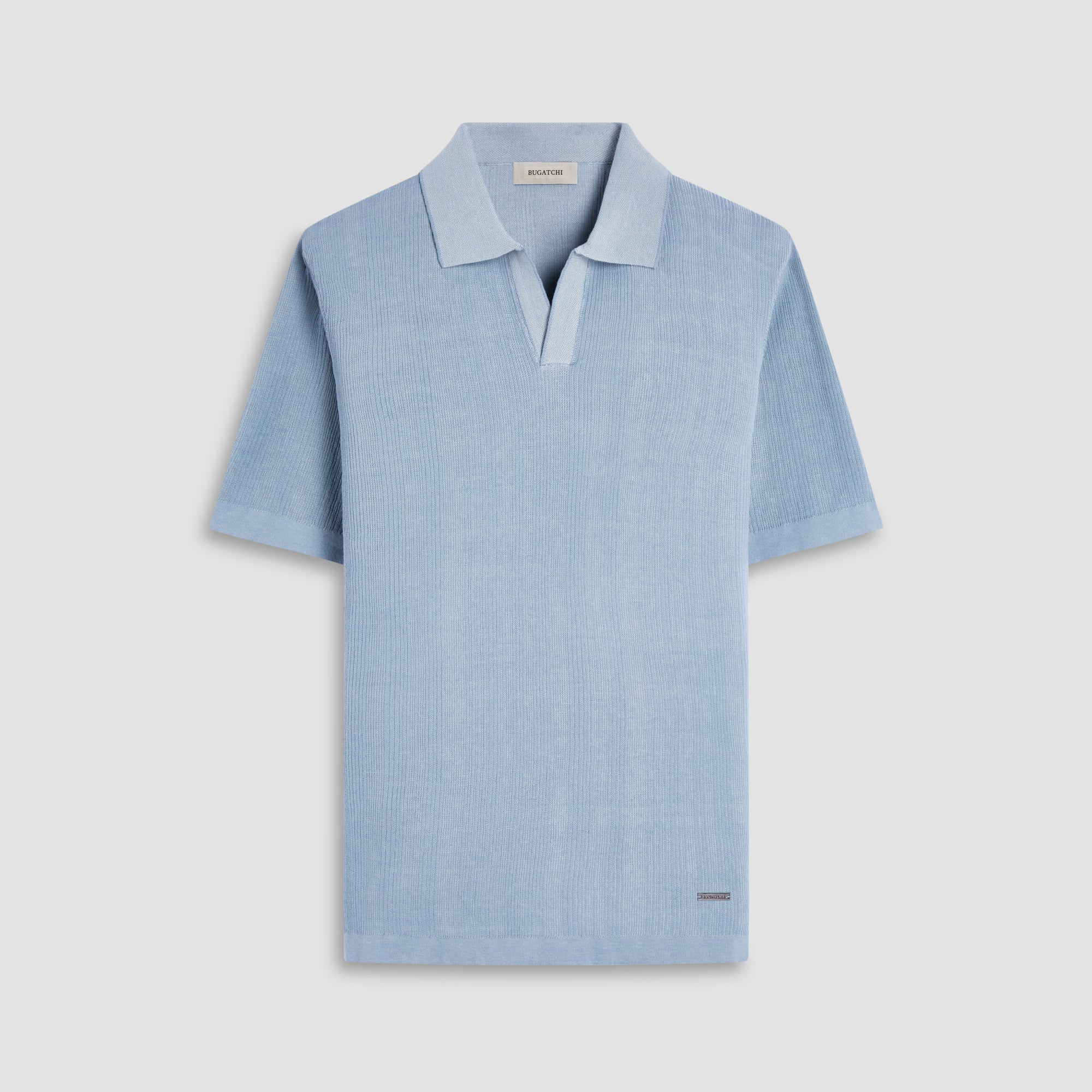 Two-Tone Rib Stitch Short Sleeve Johnny Sweater